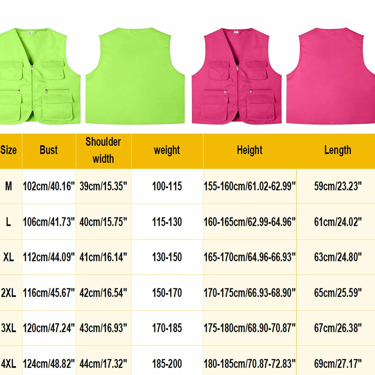 Gilet de Peches Multipoches Zippé Respirant Homme Femme M-4XL Personnalisable