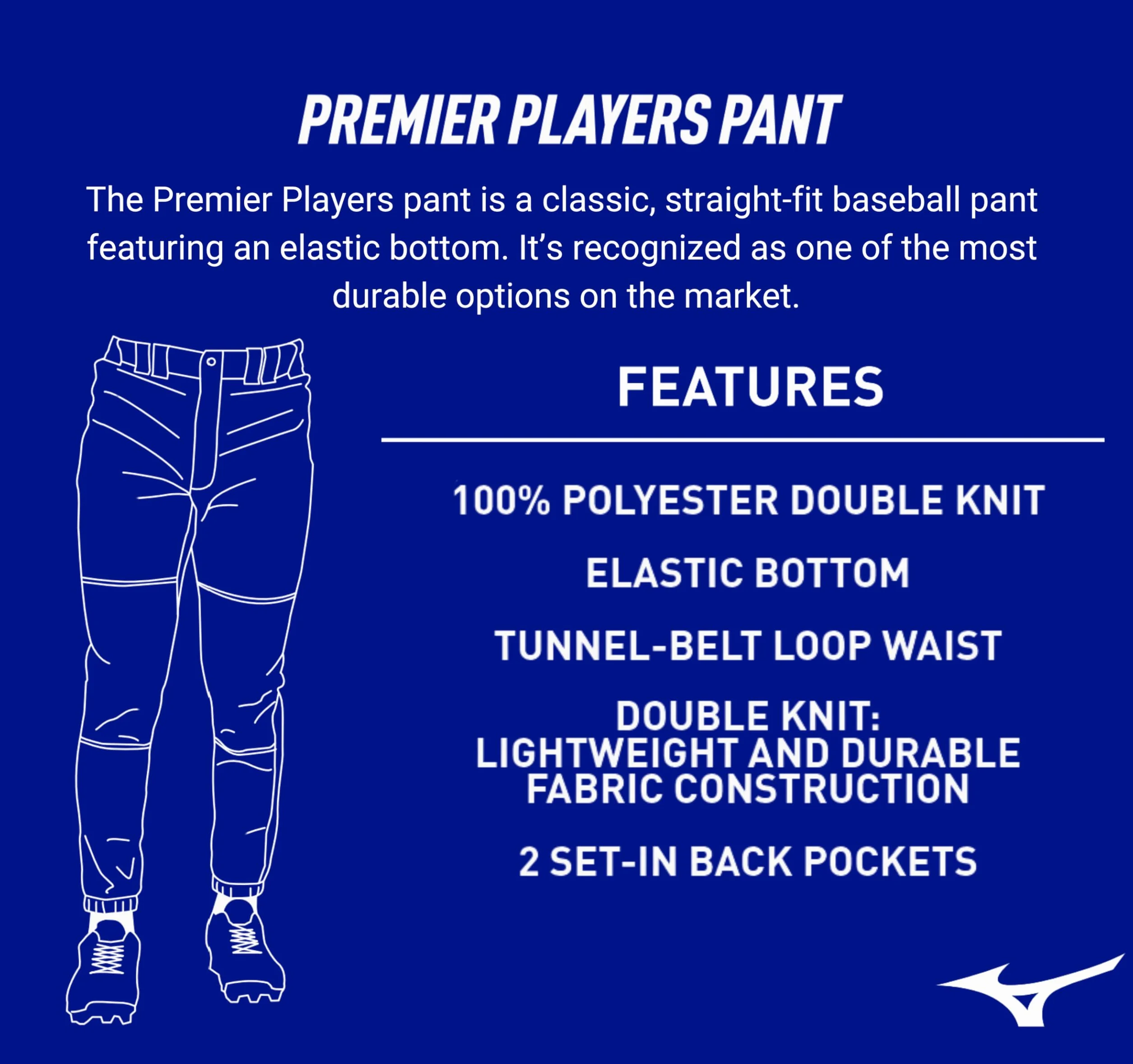 Mizuno Premier Players Pantalon Gris Taille L Homme
