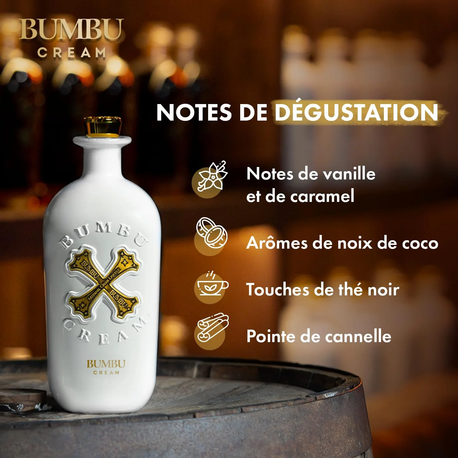 BUMBU Cream Liqueur de Rhum avec étui - 15%, 70cl
