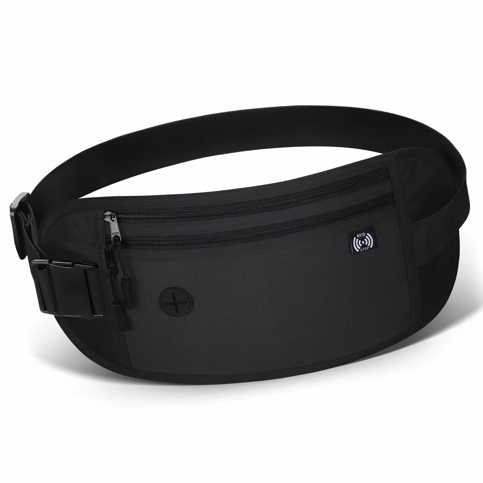 Ceinture de Voyage RFID Blocage, Sacoche Banane Imperméable pour Argent Passeport, Noir