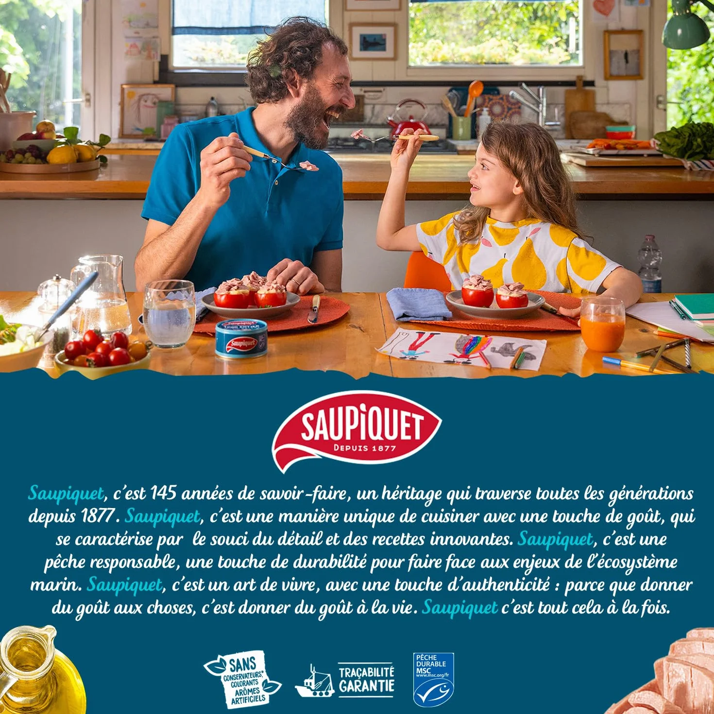 SAUPIQUET - Légumes & Thon - Orge, Epeautre, Poivrons - Salade Prête à Consommer - Température Ambiante - Idéal Pique-Nique - Poisson Issu Pêche Traçabilité Garantie - 9 Conserves (160 g)