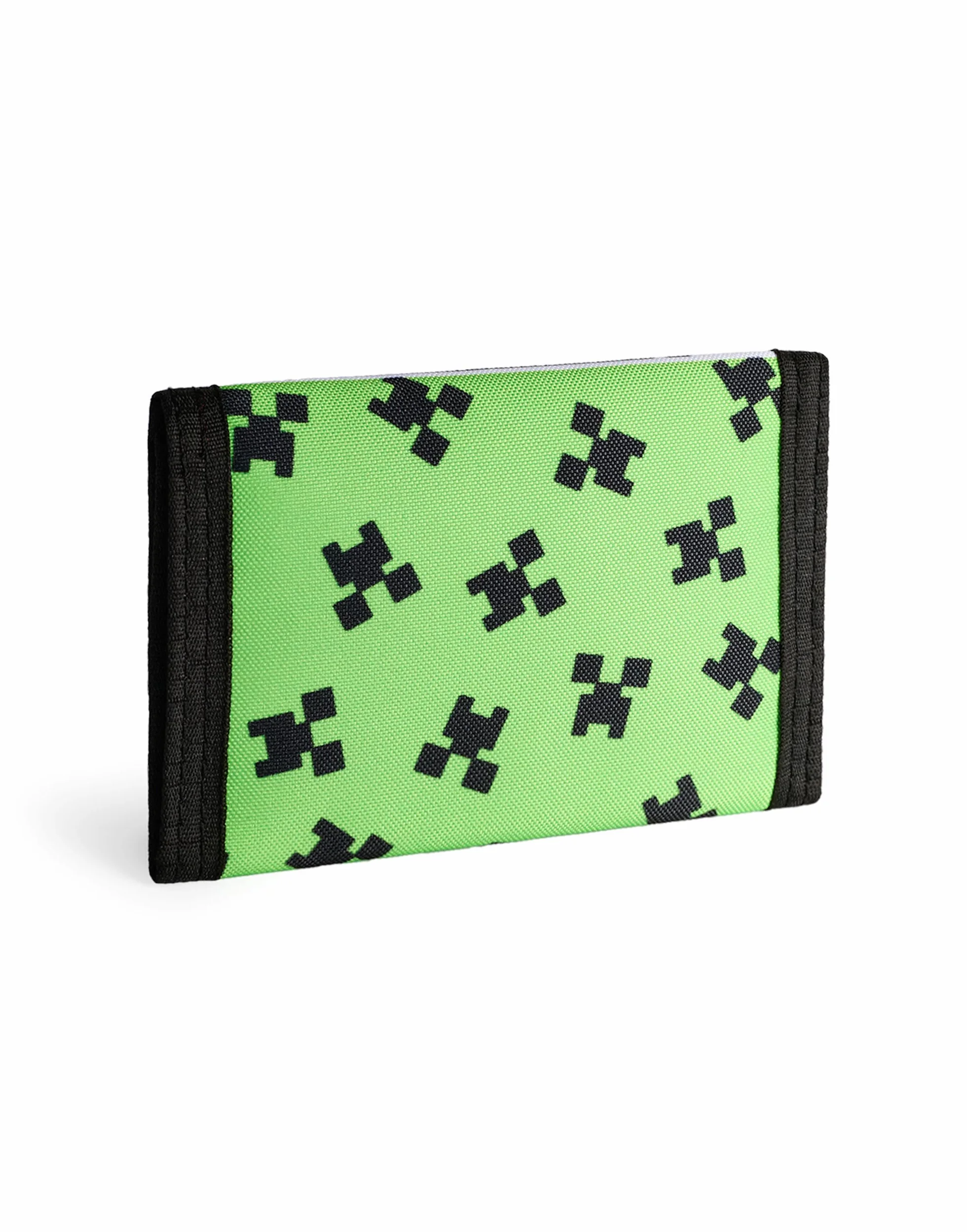 Portefeuille Minecraft pour Garçons Triptyque Vert Creeper TNT Block avec Sangle