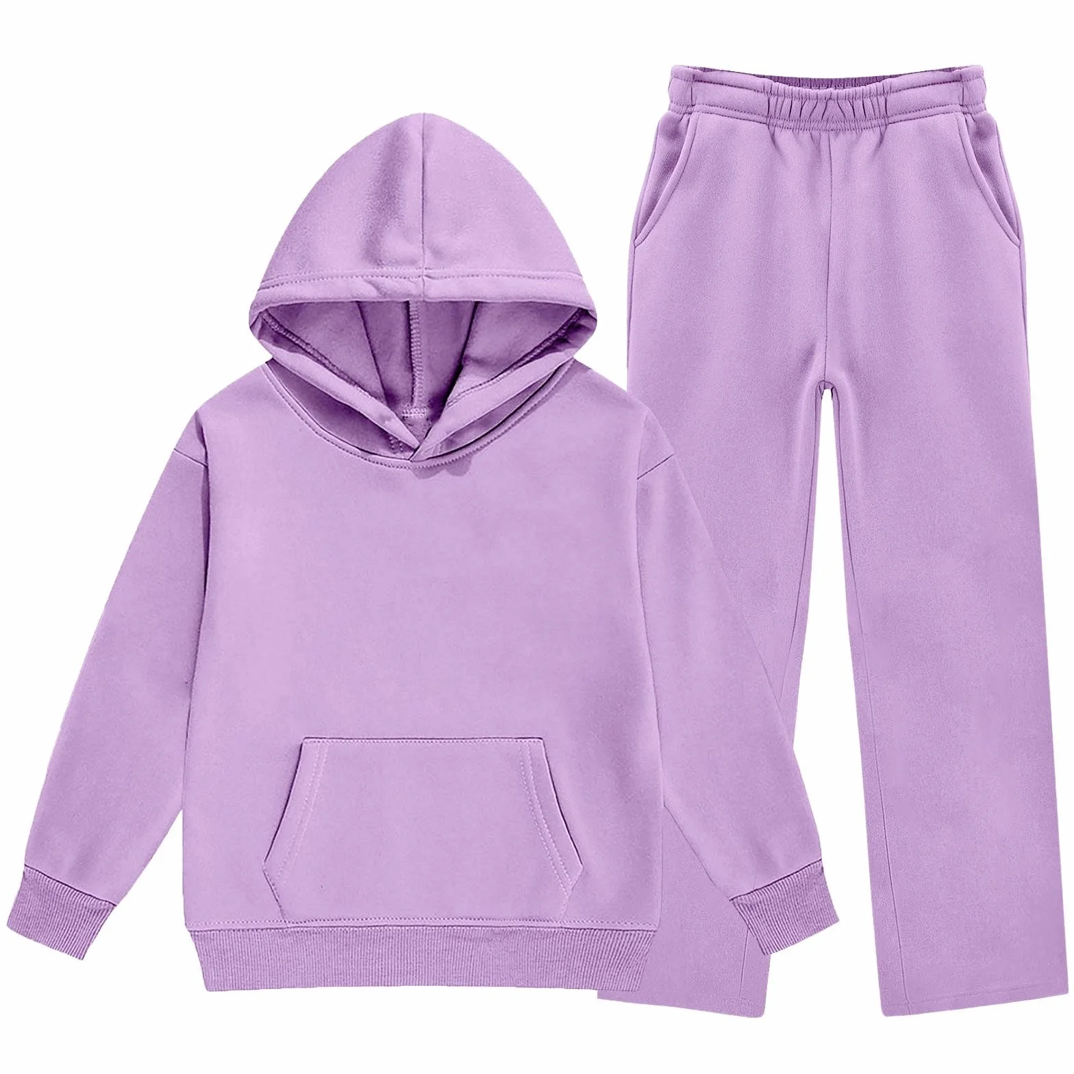 Ensemble de survêtement 2 pièces pour filles et garçons - Sweat à capuche à manches longues - Jambes larges