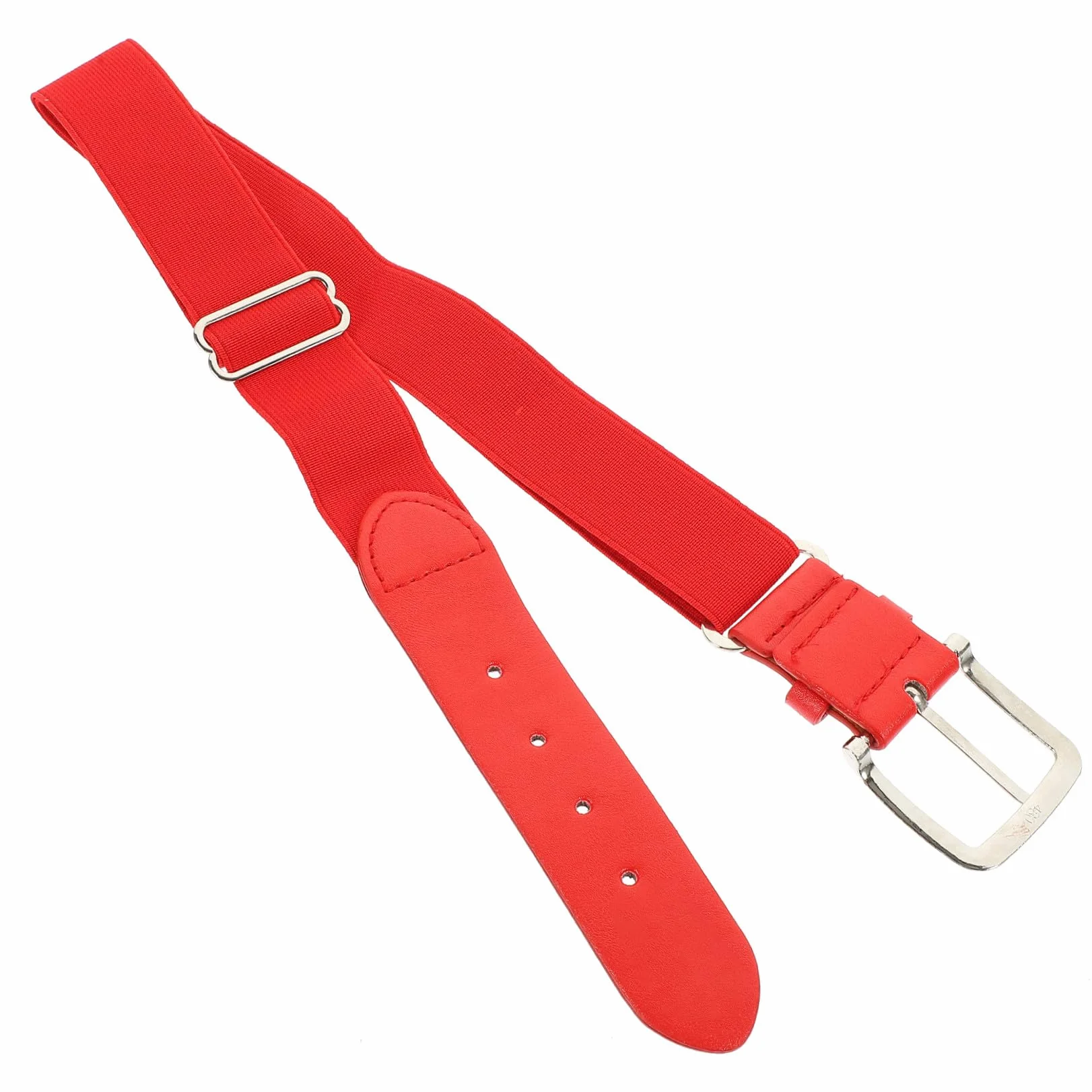 Ceinture de baseball réglable en cuir synthétique élastique avec anneau en métal inoxydable