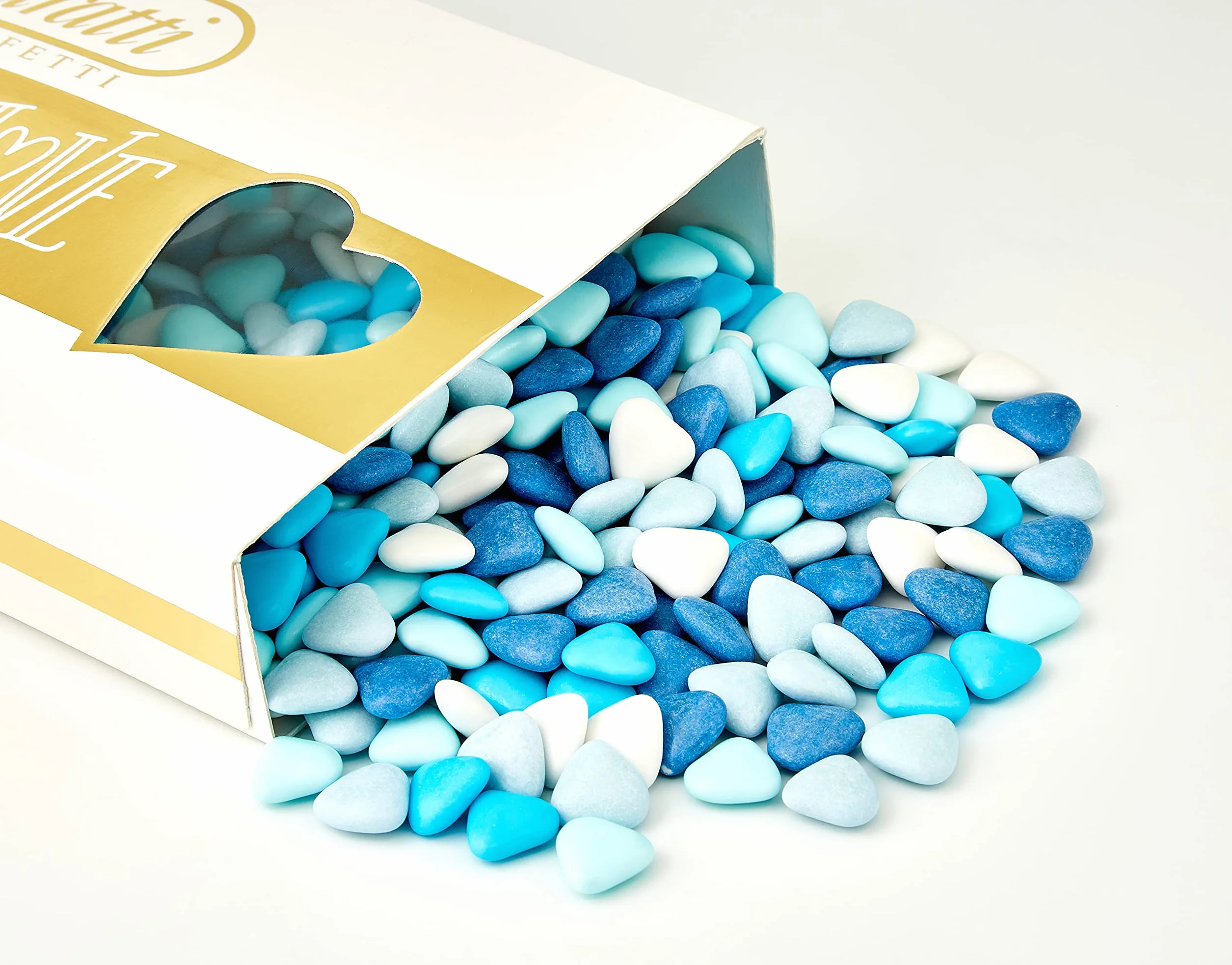 Buratti Confetti Dragees au Chocolat Mini Coeur Ombrè Bleues 1 Kg