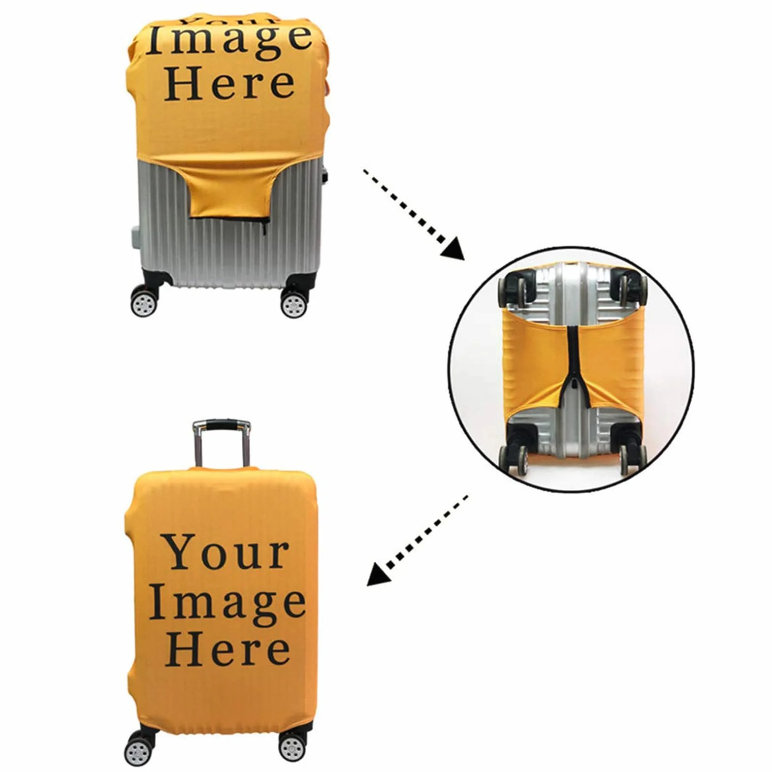 Housse de Valise Elastique Anti-Rayures Lavable 26x28 Pouces Style 7