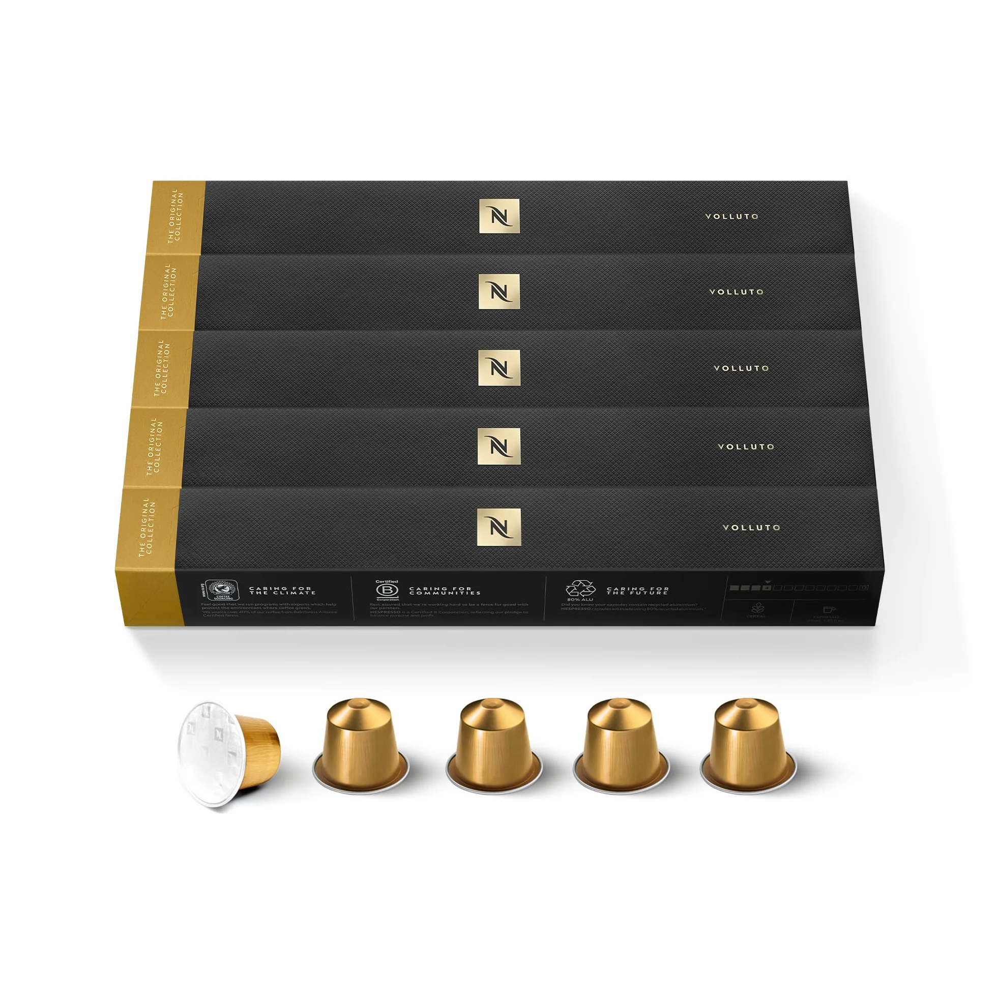 Nespresso Lot de 50 capsules de café Volluto Espresso