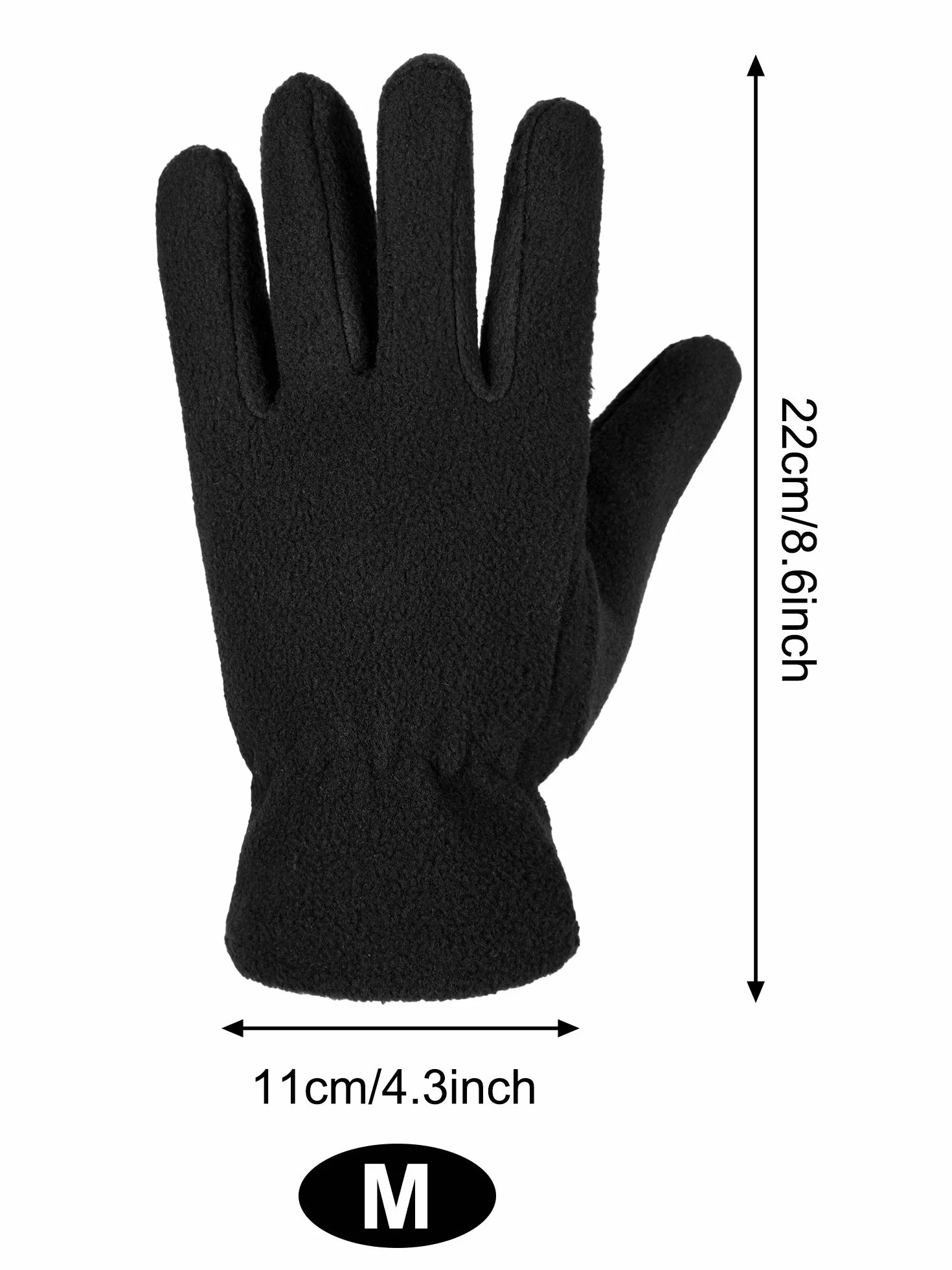 Syhood 3 Paires Gants Chauds d'Hiver Enfants Gants en Polaire Douce Mitaines pour Garçons Filles Noir Bleu Marine Gris M