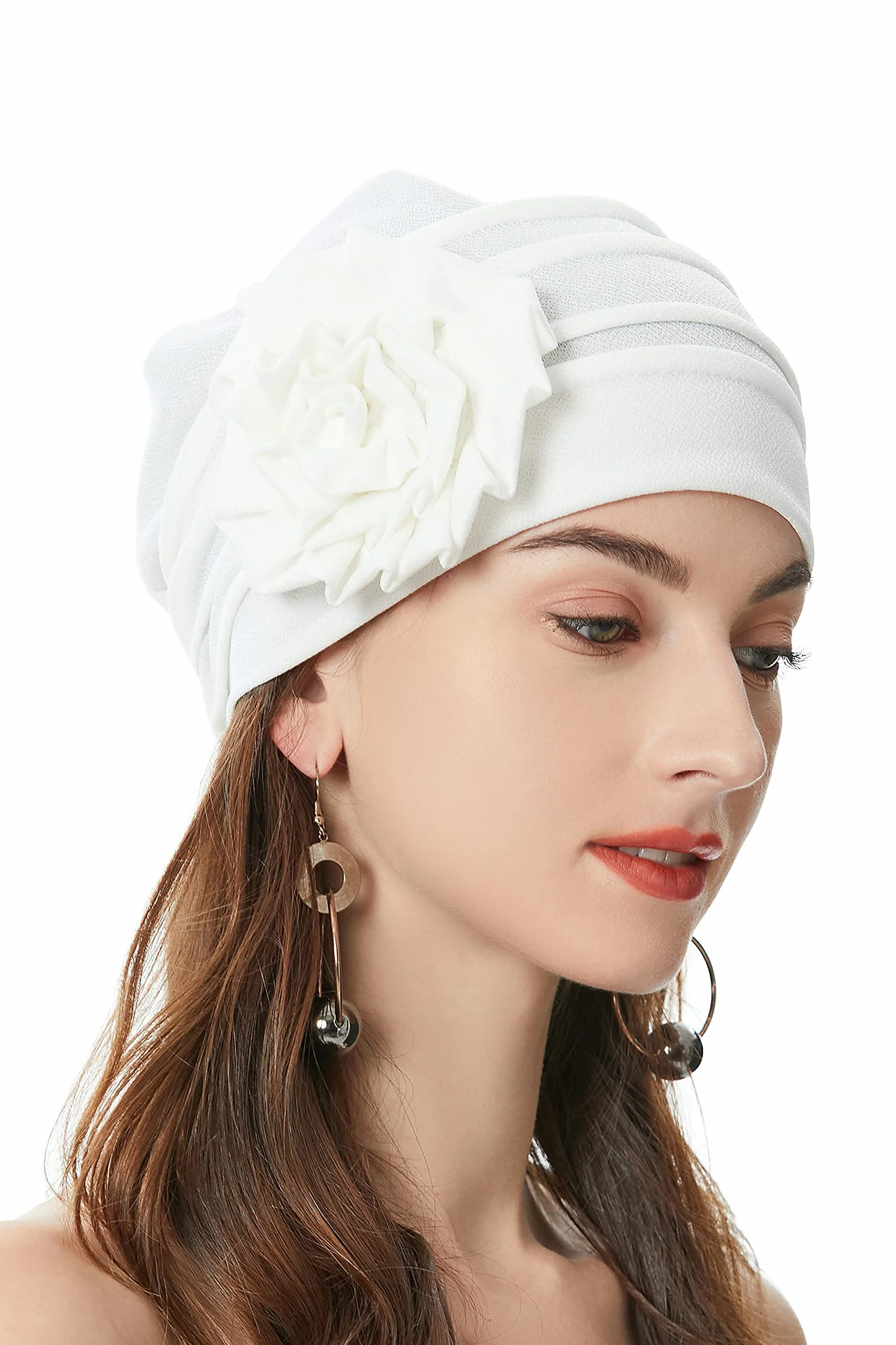 Bonnet d'été élastique pour Femme avec Fleurs