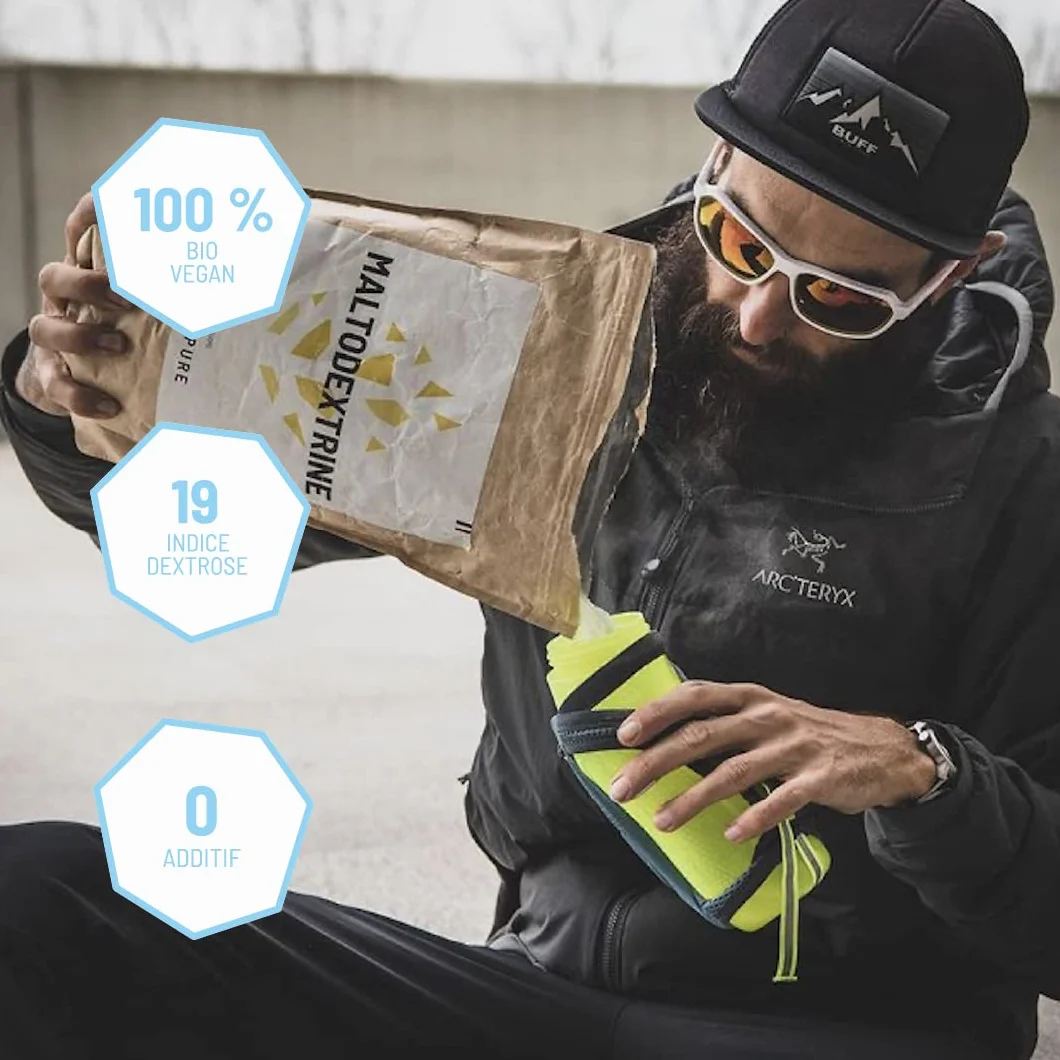 Nutripure | Maltodextrine Bio 100% Pure | Goût Naturel | Vegan | Boisson d’Entraînement et Récupération | Effort long ou intense | Assimilation Rv apide | Sans Gluten ni OGM | 1Kg | Fabriqué en France