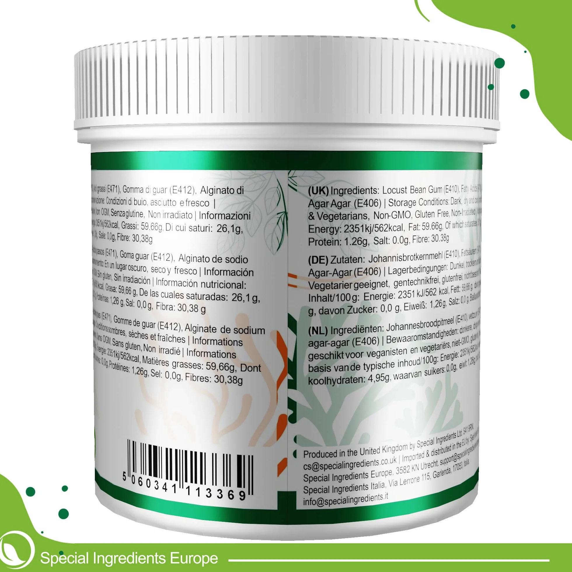 Special Ingredients Ice Cream Stabiliser 250g - Stabilisant pour glaces & sorbets - Convient aux végétariens & véganes - Sans gluten - Non-OGM - Qualité supérieure - Emballage recyclable