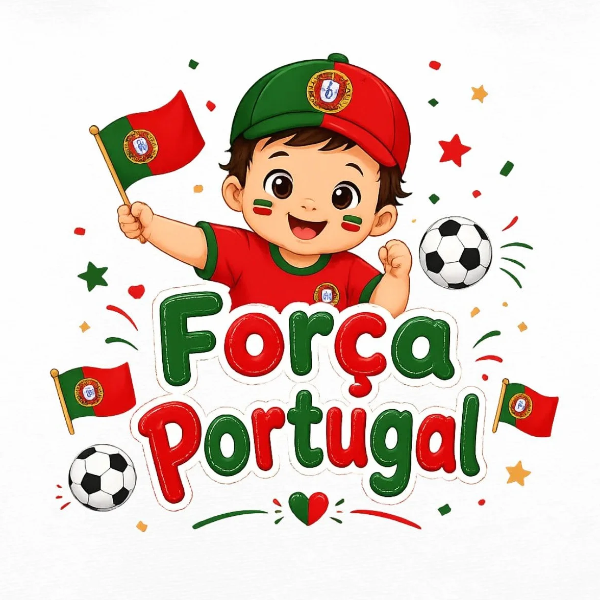 Body Bébé Bio Força Portugal Coupe du Monde 2026 Football Drapeau Portugais