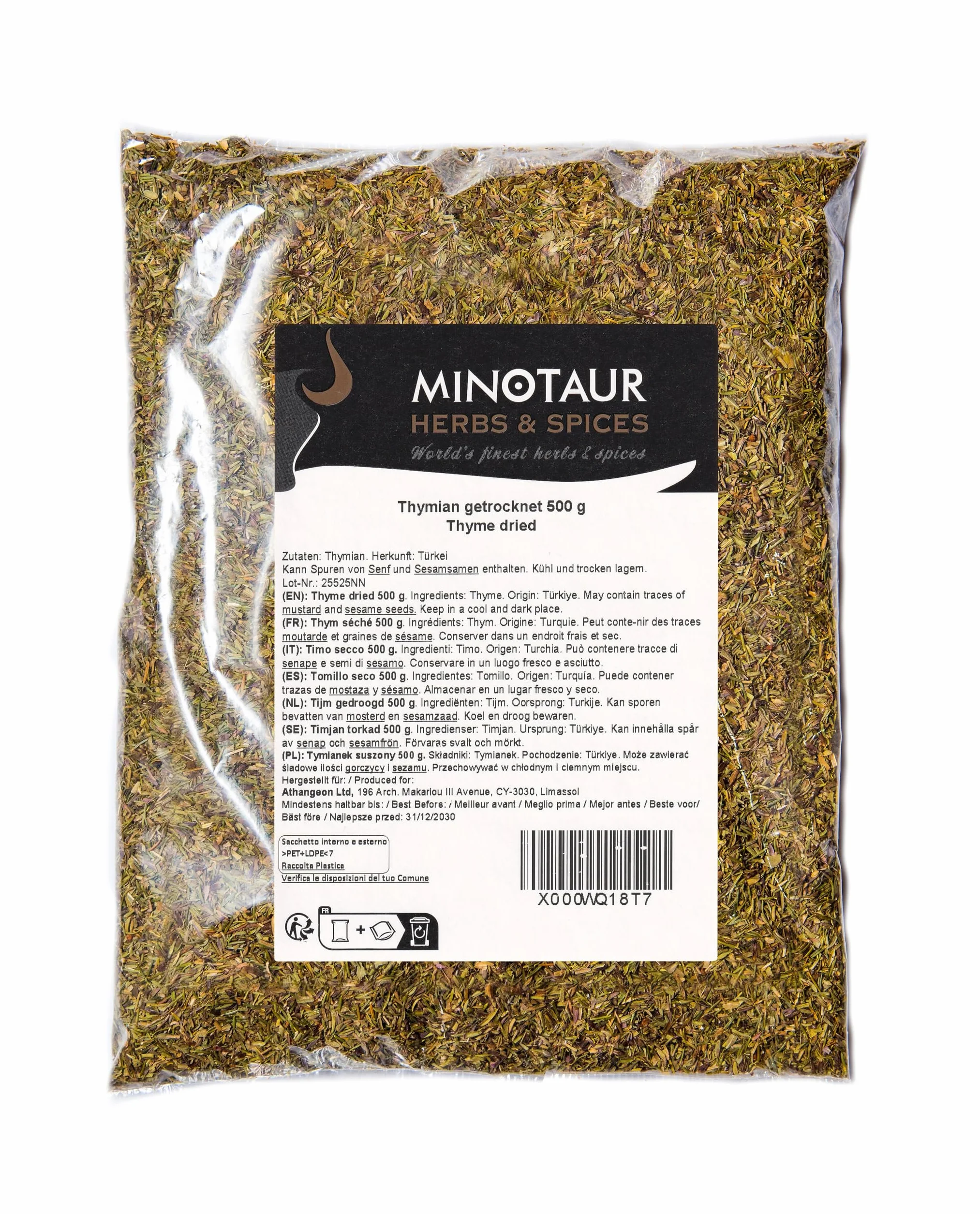 Minotaur Spices | Thym séché | 2 x 500g (1 Kg)