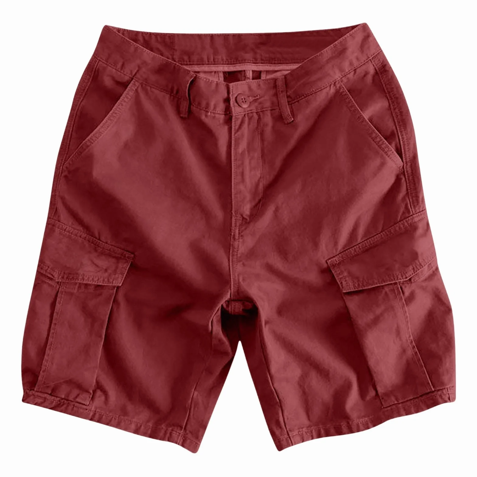 Bermuda Cargo Homme Coupe Ample Poches Latérales Fermeture Bouton Passants Ceinture
