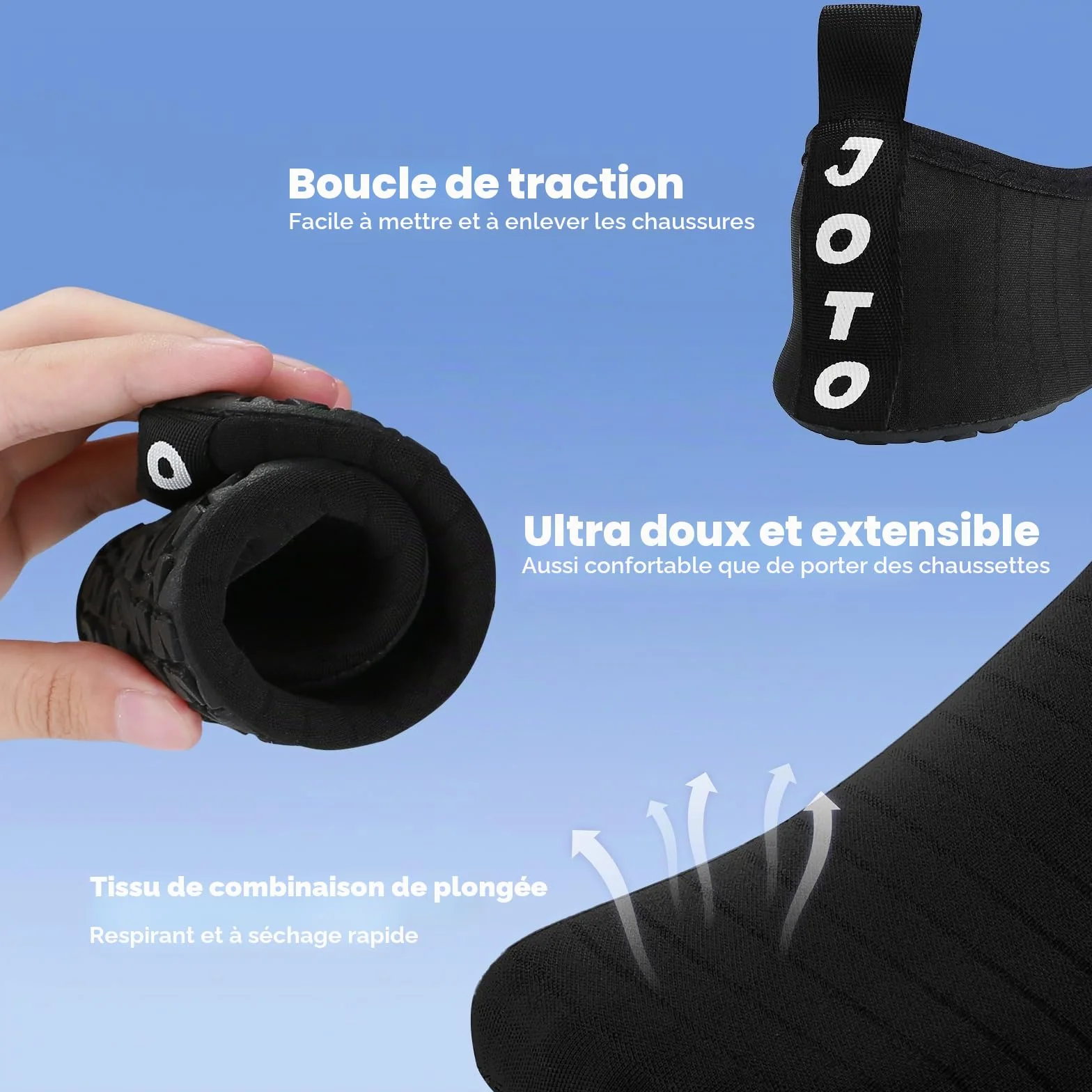 JOTO Chaussures d'Eau Aquatiques Homme Femme Plage Mer Piscine Sandales Plastiques Antidérapant Sèche Vite