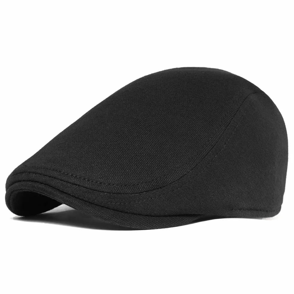 Béret Homme Été Respirant Casquette Newsboy Flat Cap Couleur Unie