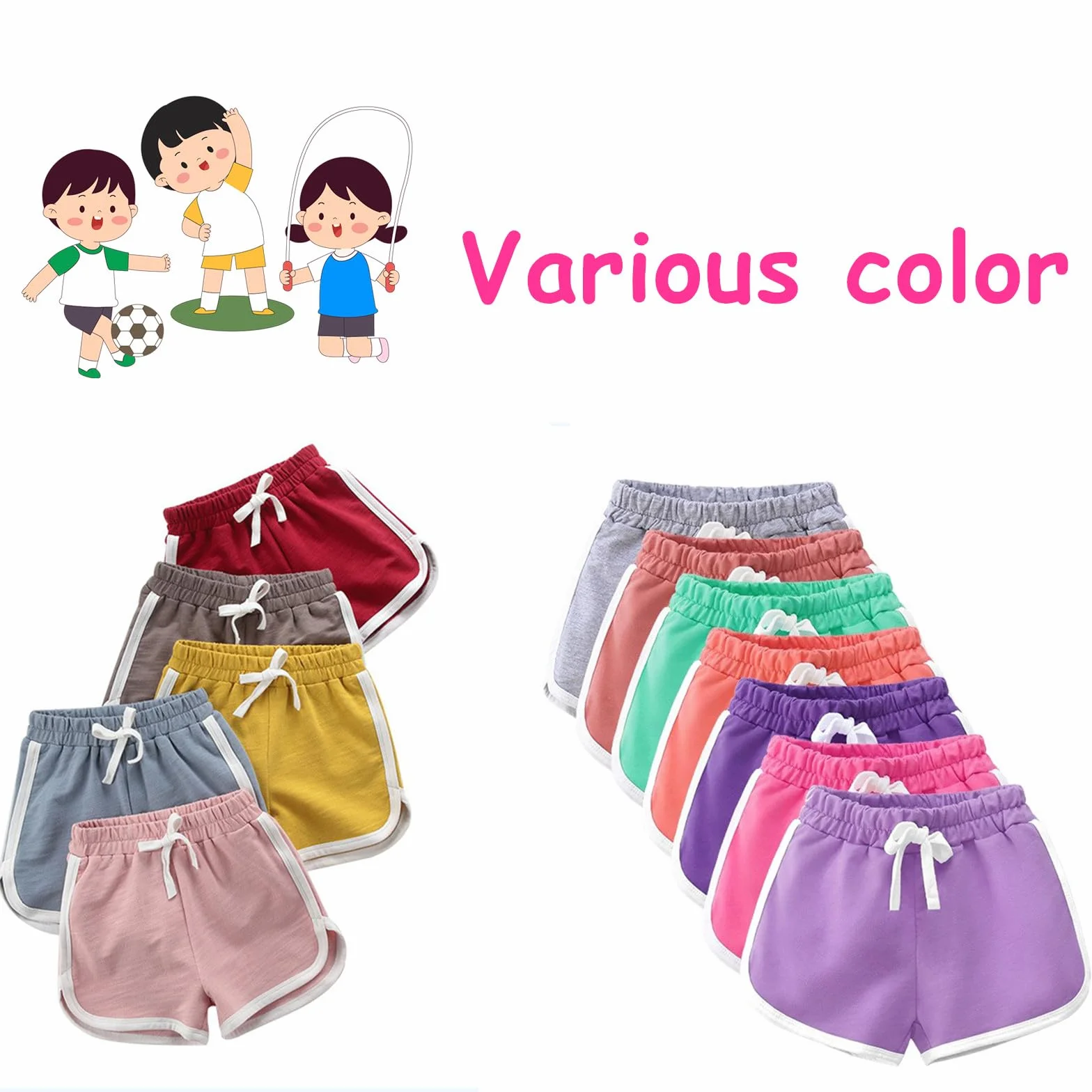 Short court sport coton enfant fille garçon cyclisme été gym 2-15 ans