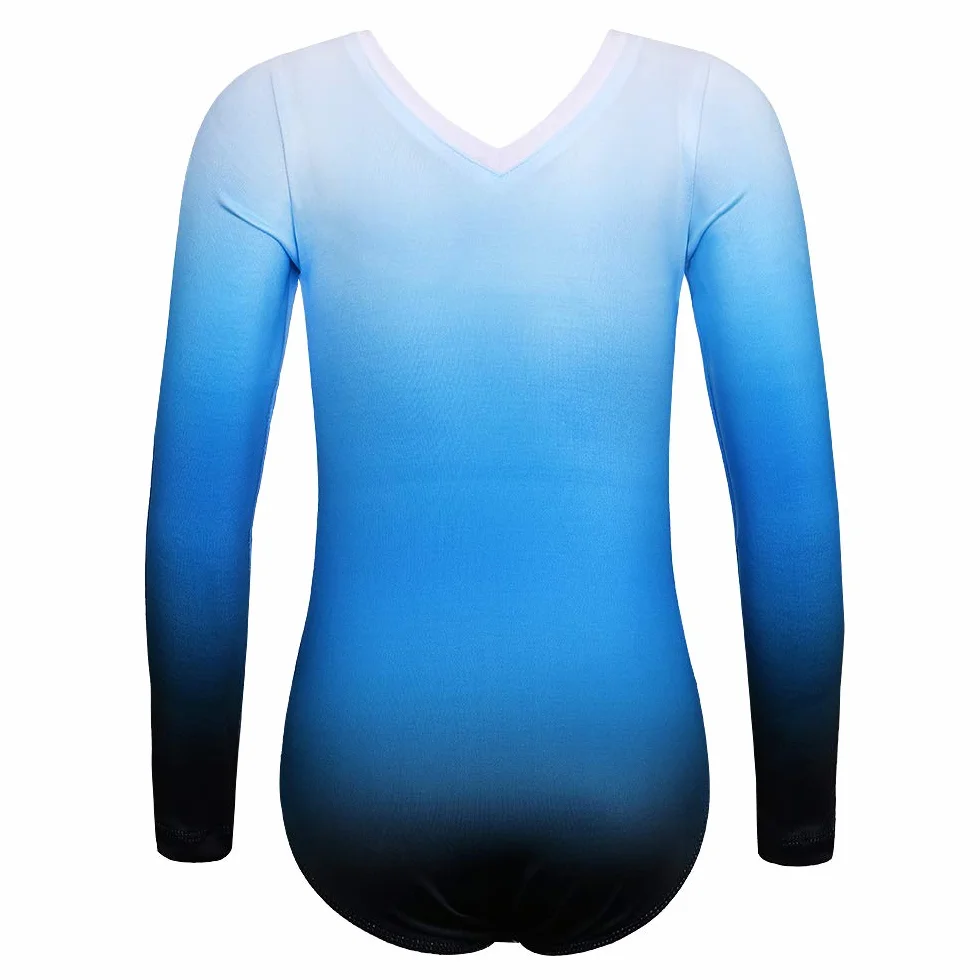 Justaucorps de Gymnastique avec Paillettes Manches Longues en Tulle