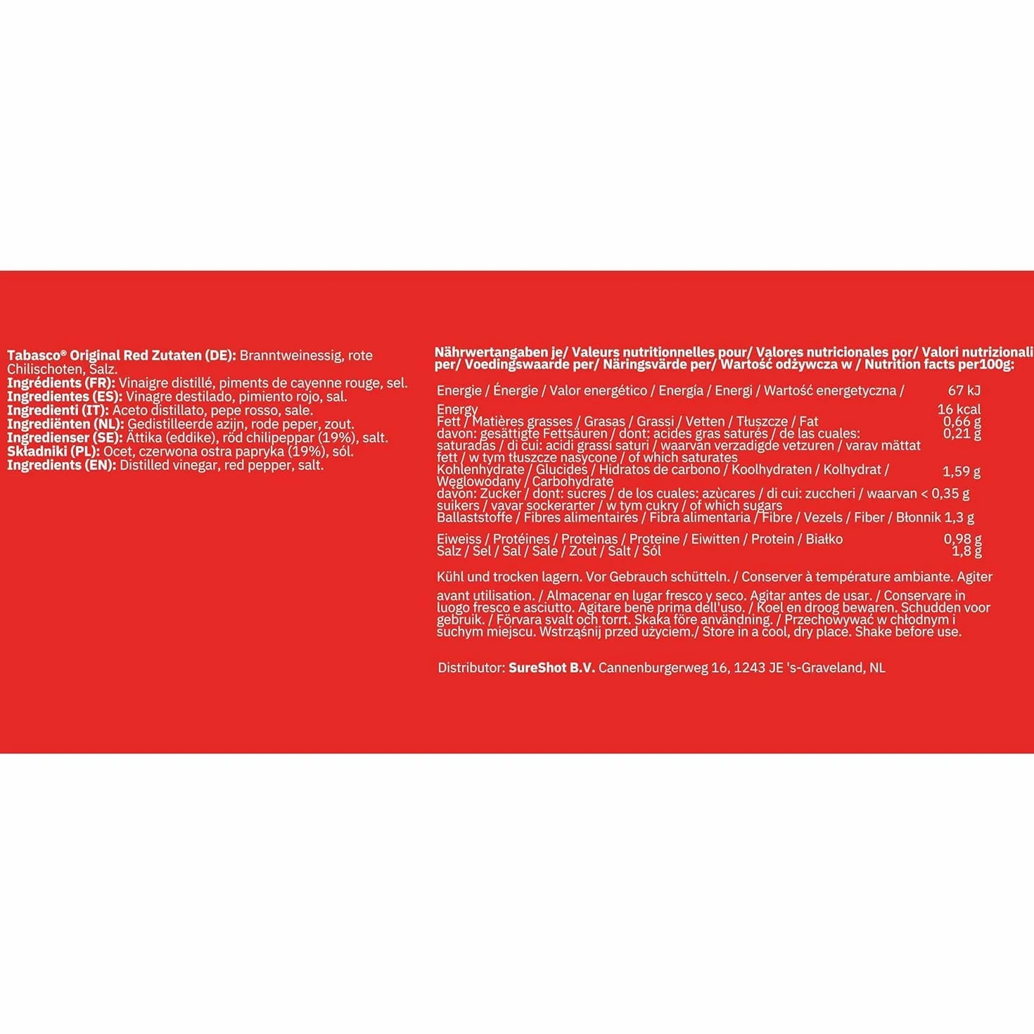 TABASCO Original Red Pepper Sauce (2x350ml) est l'option la moins chère ! - Fabriquée avec seulement trois ingrédients 100% naturels - 3 ans de maturation Sauce au poivre rouge - Bouteille en verre