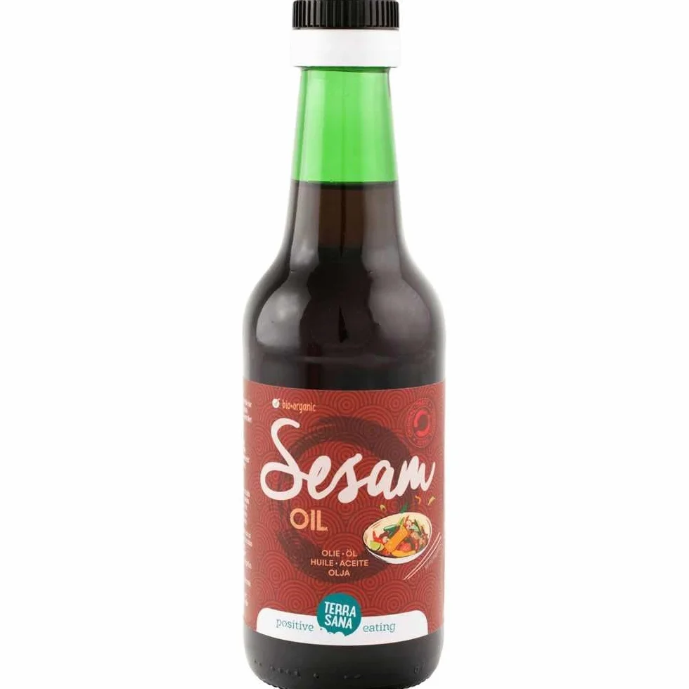 TERRASANA ACEITE DE SESAMO tostado 250ml. – huile naturelle pour compléter cuisine et soins corporels, peut entrer dans la préparation des plats et des soins corporels, contenance 250 ml et convient à