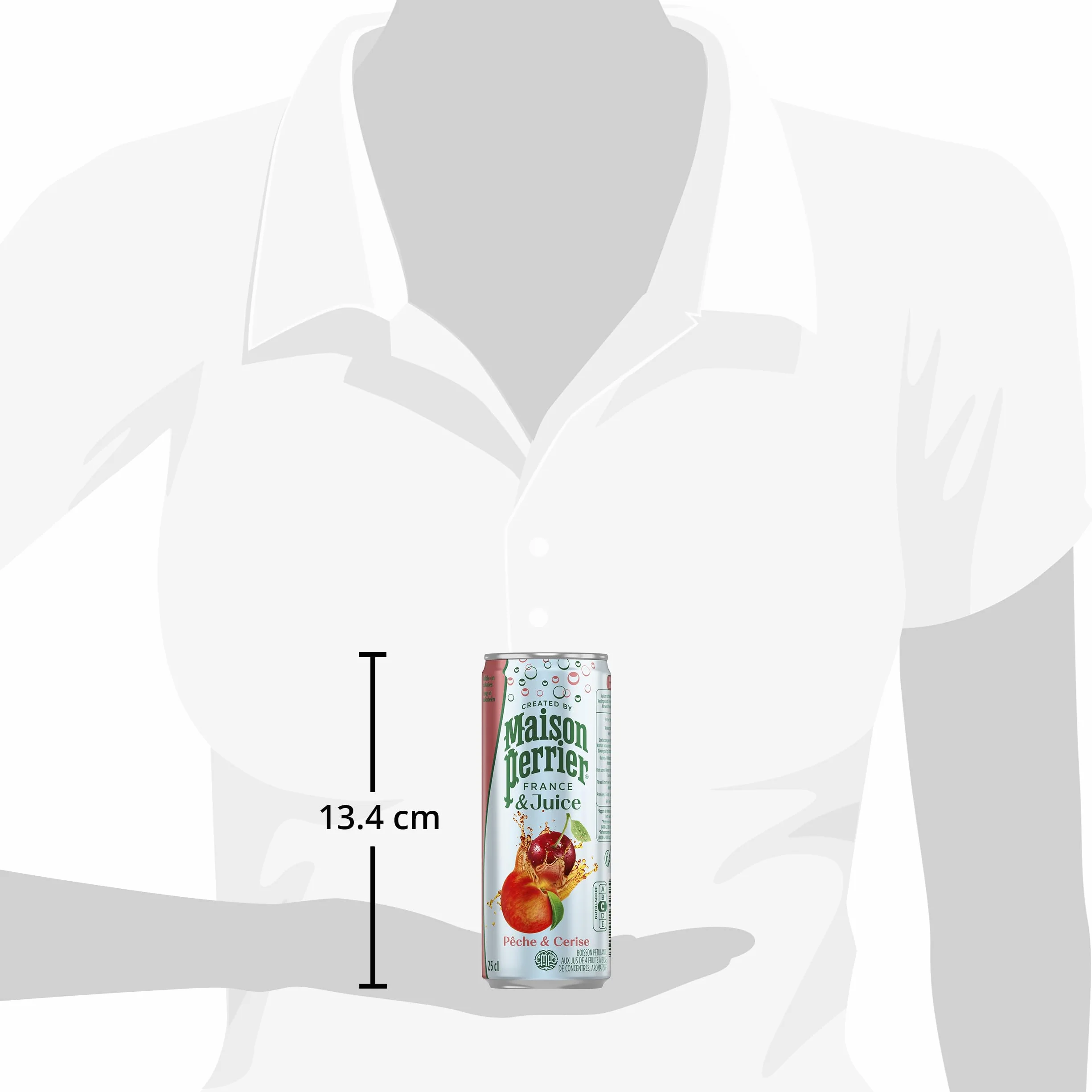 MAISON PERRIER et MAGNETIC JUICE Boisson Gazeuse Pêche Cerise - 6 packs de 4x25cl