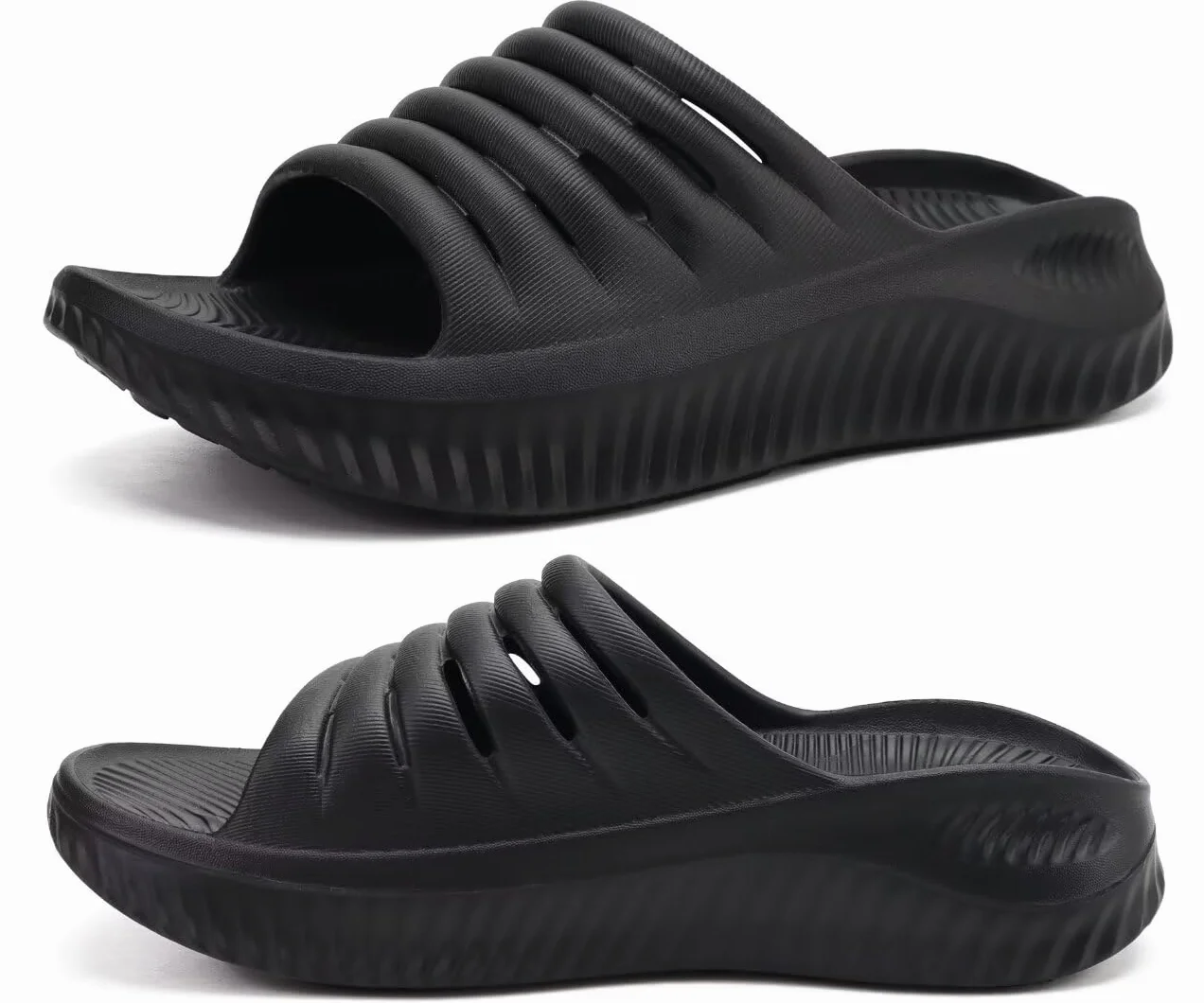 KuaiLu Sandales de Récupération Femmes, Orthopediques Fasciite Plantaire Claquettes Bout Ouvert