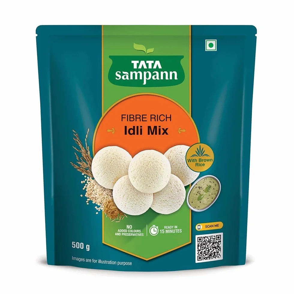 Green Velly Sampann Fibre Rich Idli Mix | Ready to Cook Breakfast Mix | Ready in 15 Minutes | Soft, Fluffy & Tasty Idlis | Idli Batter | 500 g