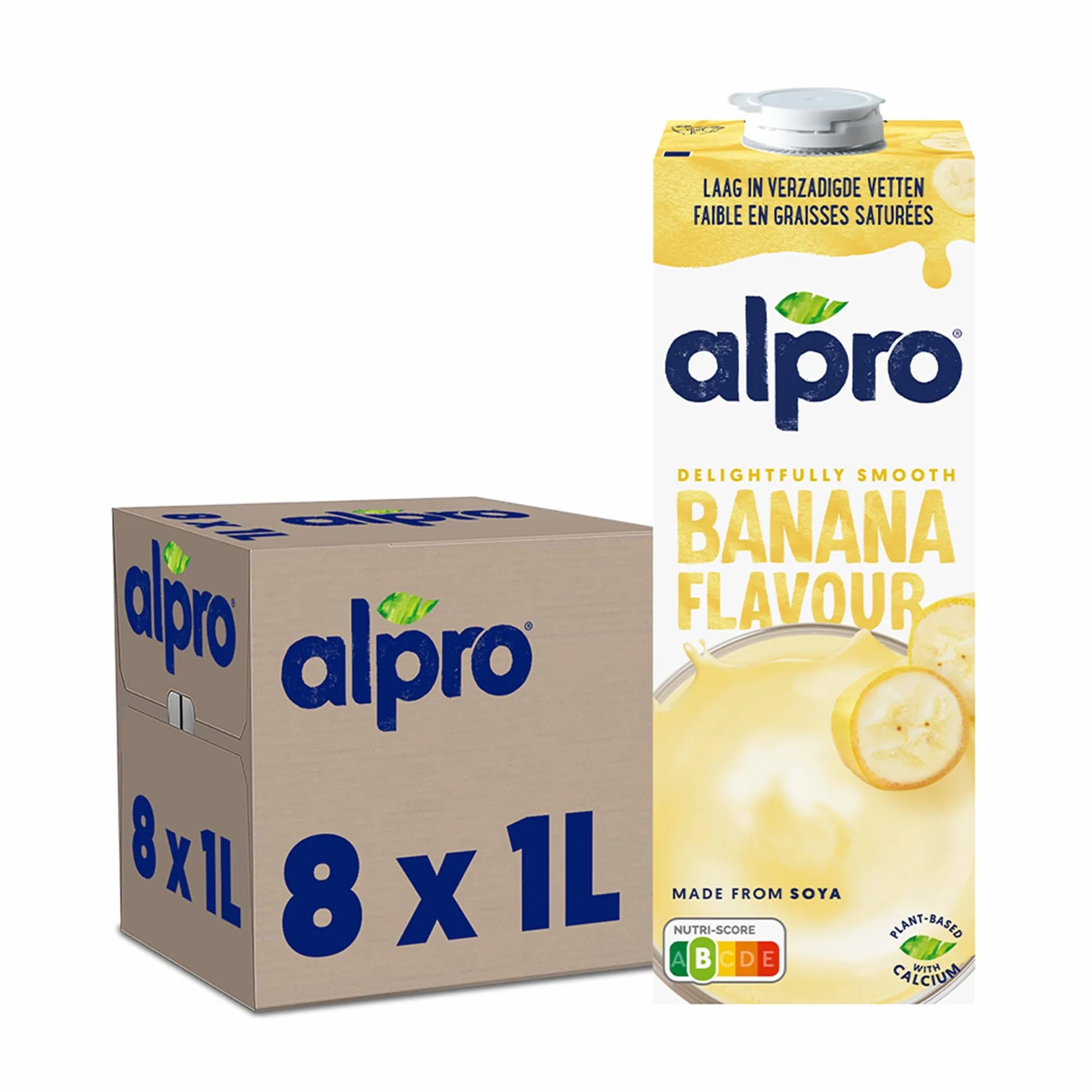 Alpro - Boisson Végétale - Soja Banane - 1L - Lot de 8x1L