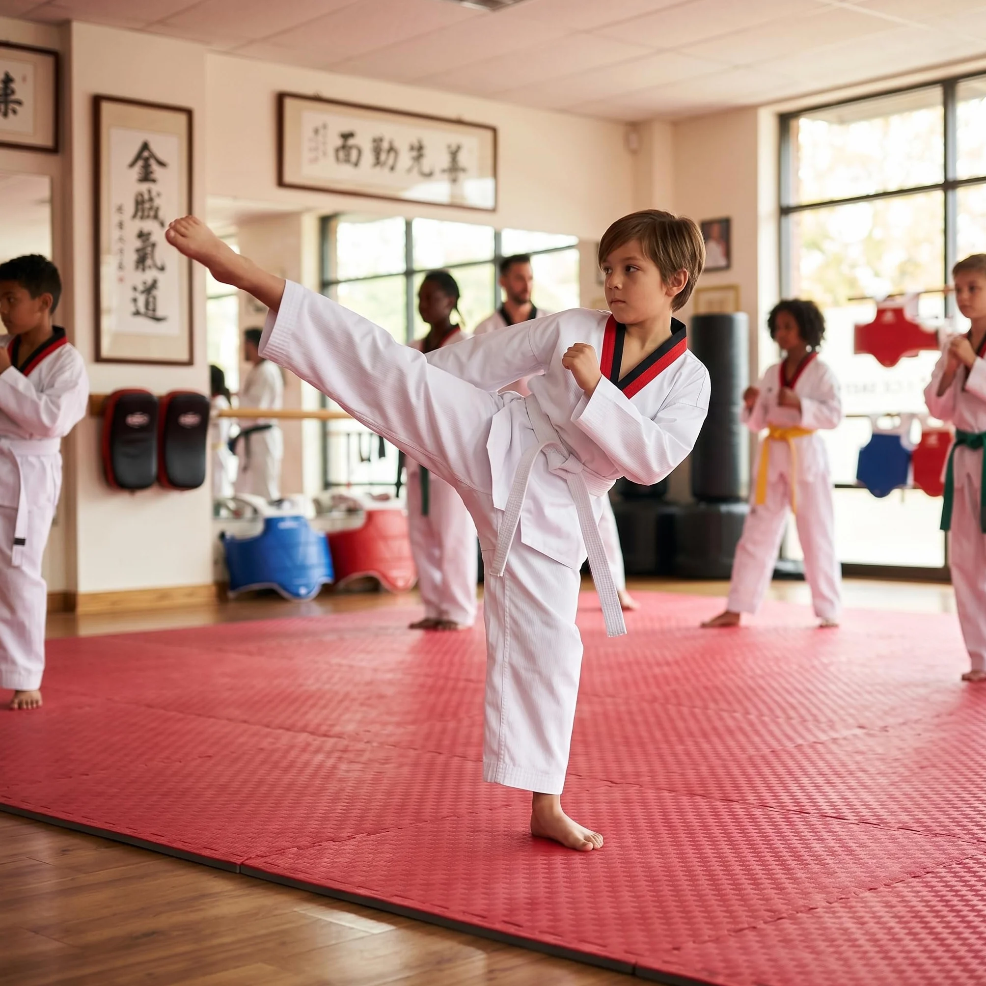 Dobok Taekwondo Costume Enfants Hauteur 136-146 cm Robuste Confortable Respirant