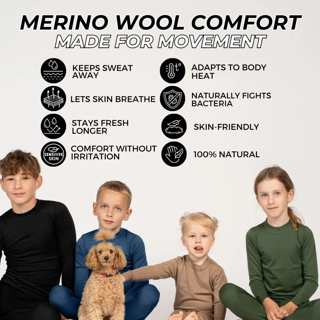 Legging enfant laine mérinos bio 160 g/m²
