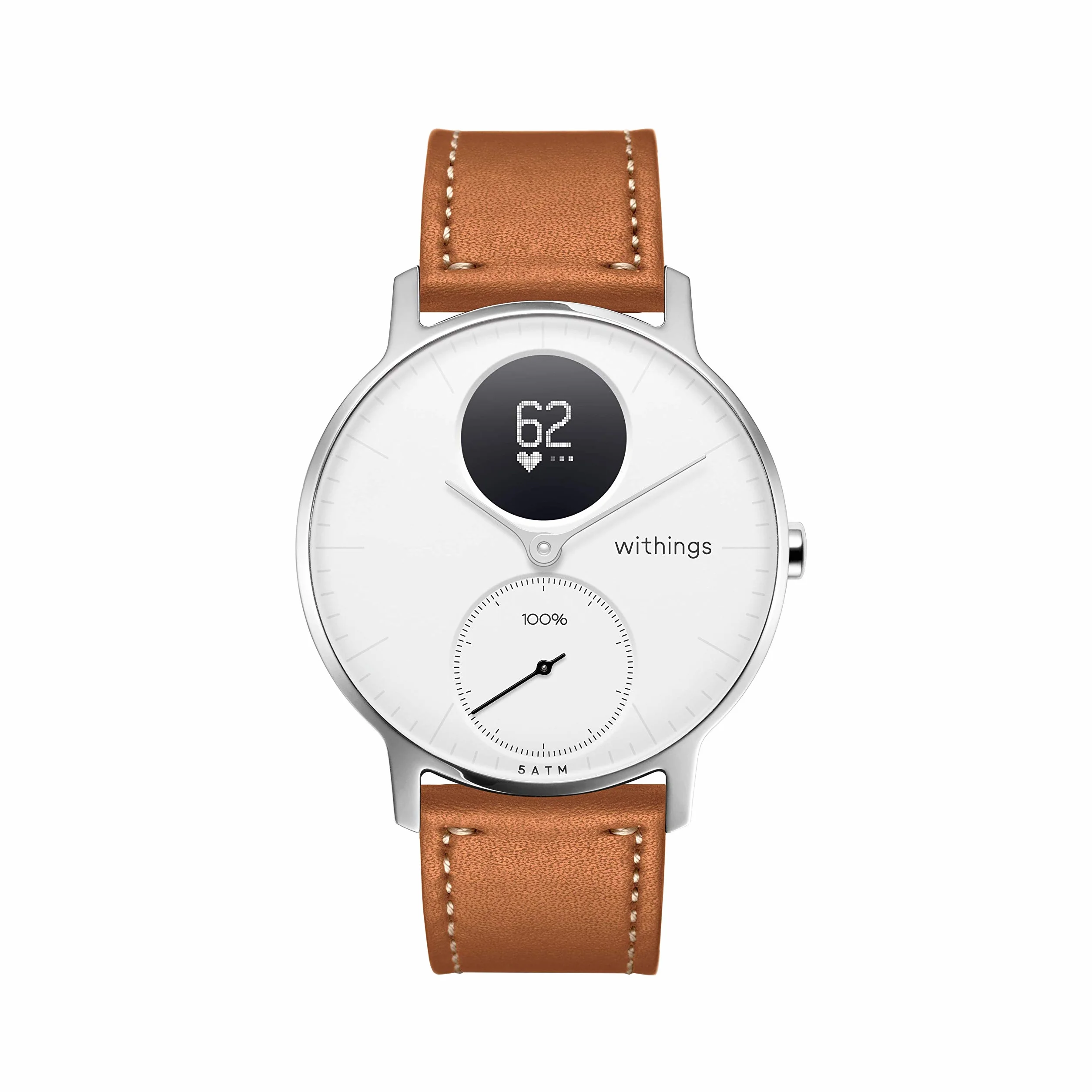 WITHINGS Bracelet en Cuir Premium pour ScanWatch Steel HR Sport Move ECG