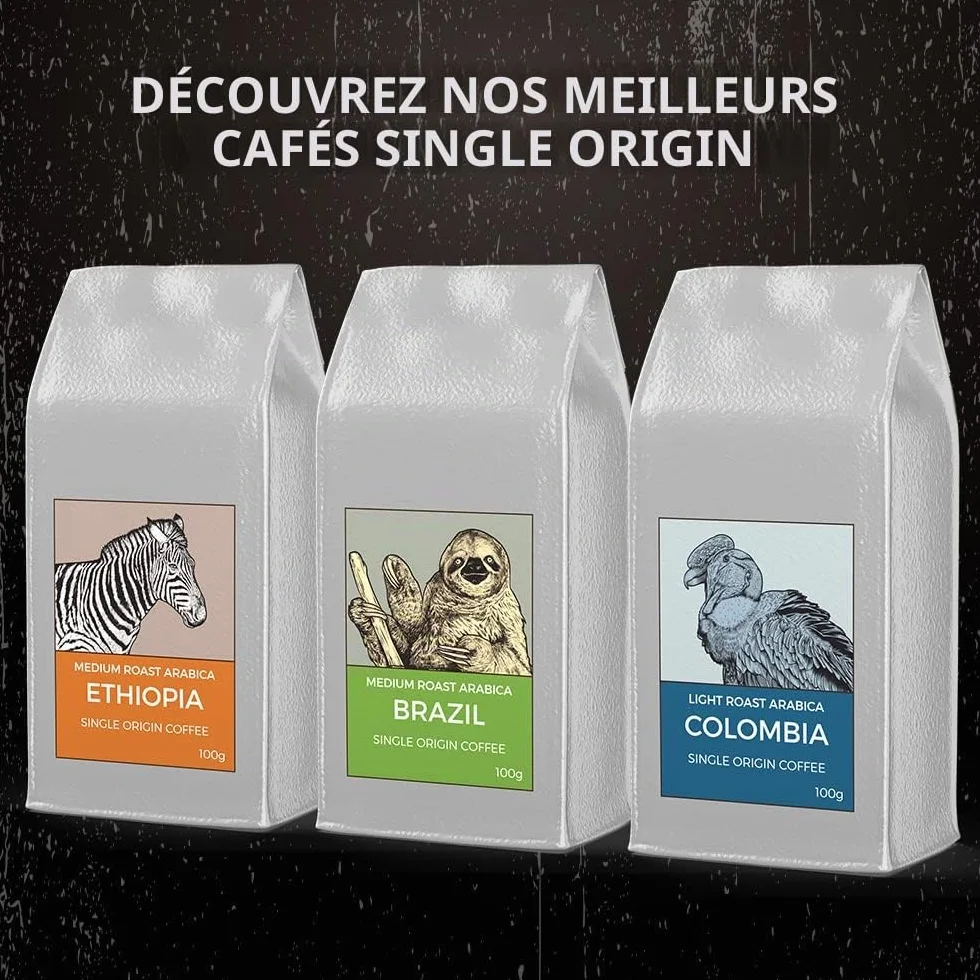 Black Donkey - WORLD'S COFFEES | Pack Gourmet Café Moulu 600g (6x100g) | 6 Meilleurs Cafés d'Origine Unique | Idée Cadeau pour Elle et Lui
