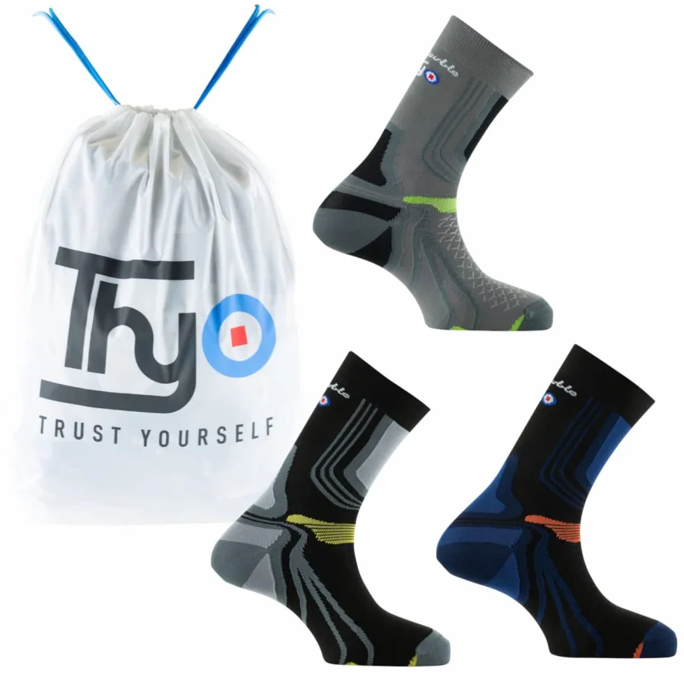 La Double® Lot de 3 paires mi-chaussettes Trek fils recyclés