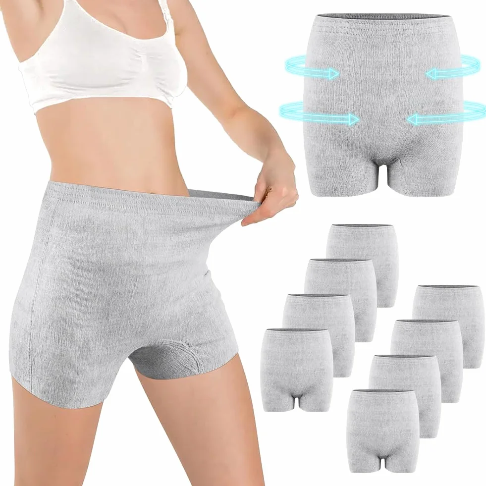 ACWOO 9Pcs Culottes Post Accouchement Maternité Jetables Slip Incontinence Sous-vêtements Post Partum Césarienne