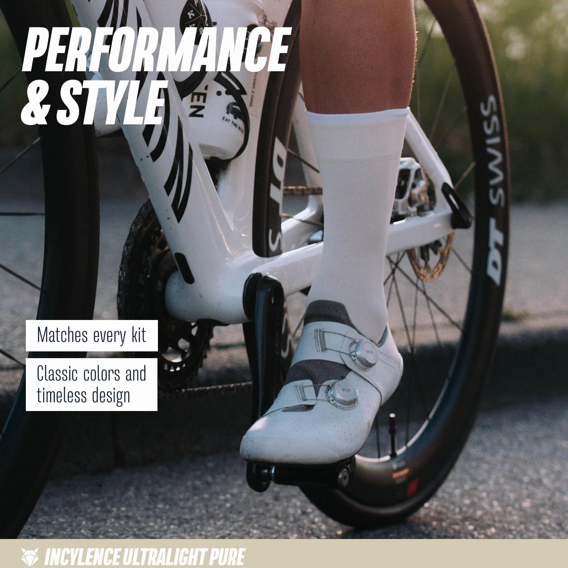 INCYLENCE Chaussettes de vélo de course pour femme ultra fines avec compression légère respirantes