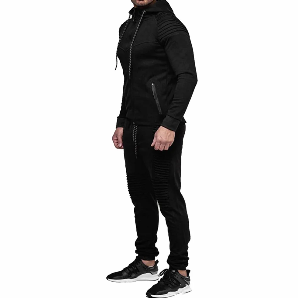Amropi Hommes Survêtement Jogging Combinaison Sport Capuche Pantalon