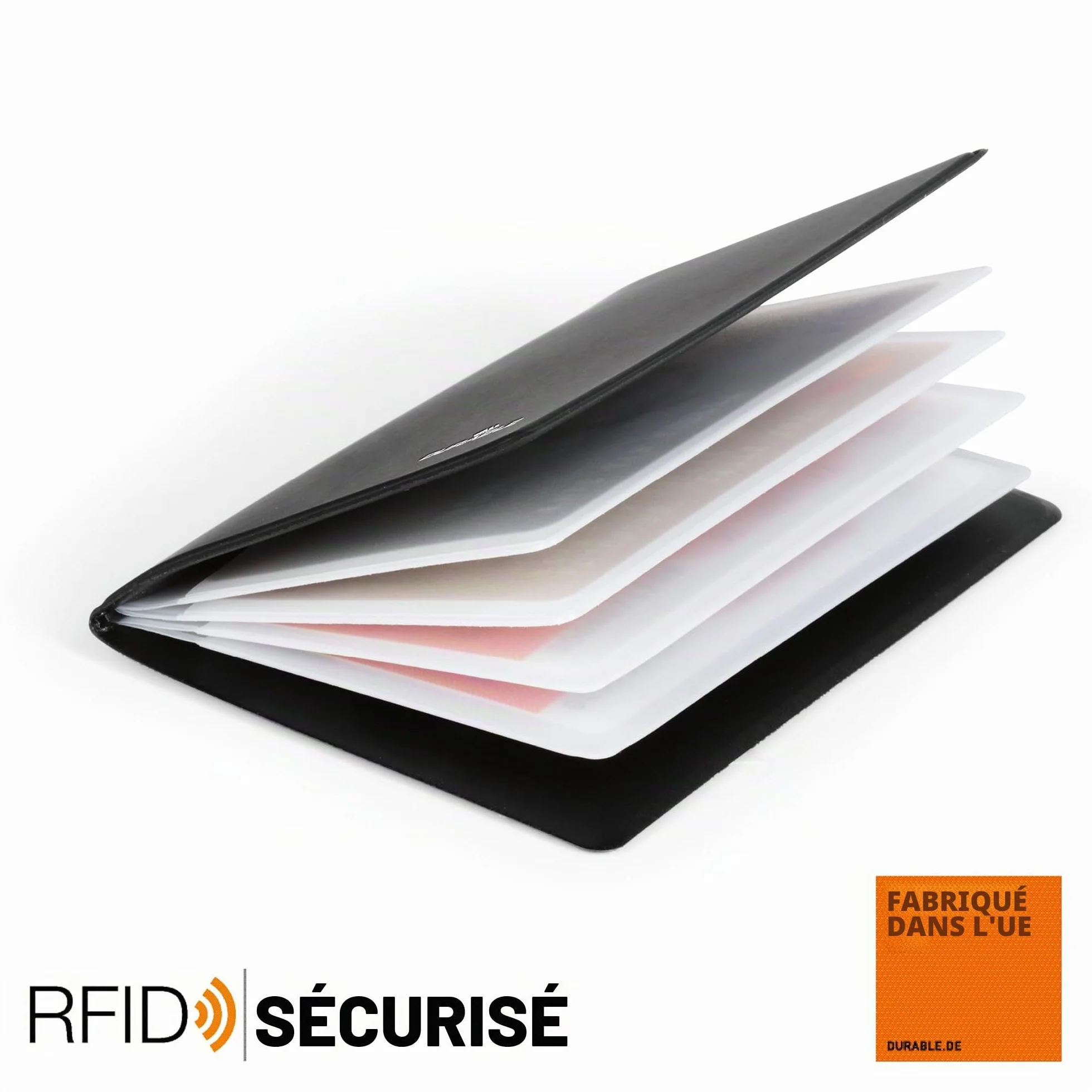 Porte-Cartes Protection Antirfid Plastique Souple 8 Cartes Format Cb Noir