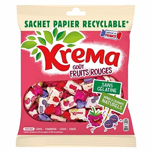 KREMA - Krema Fruits Rouges Sachet Recyclable 240G - Lot De 4