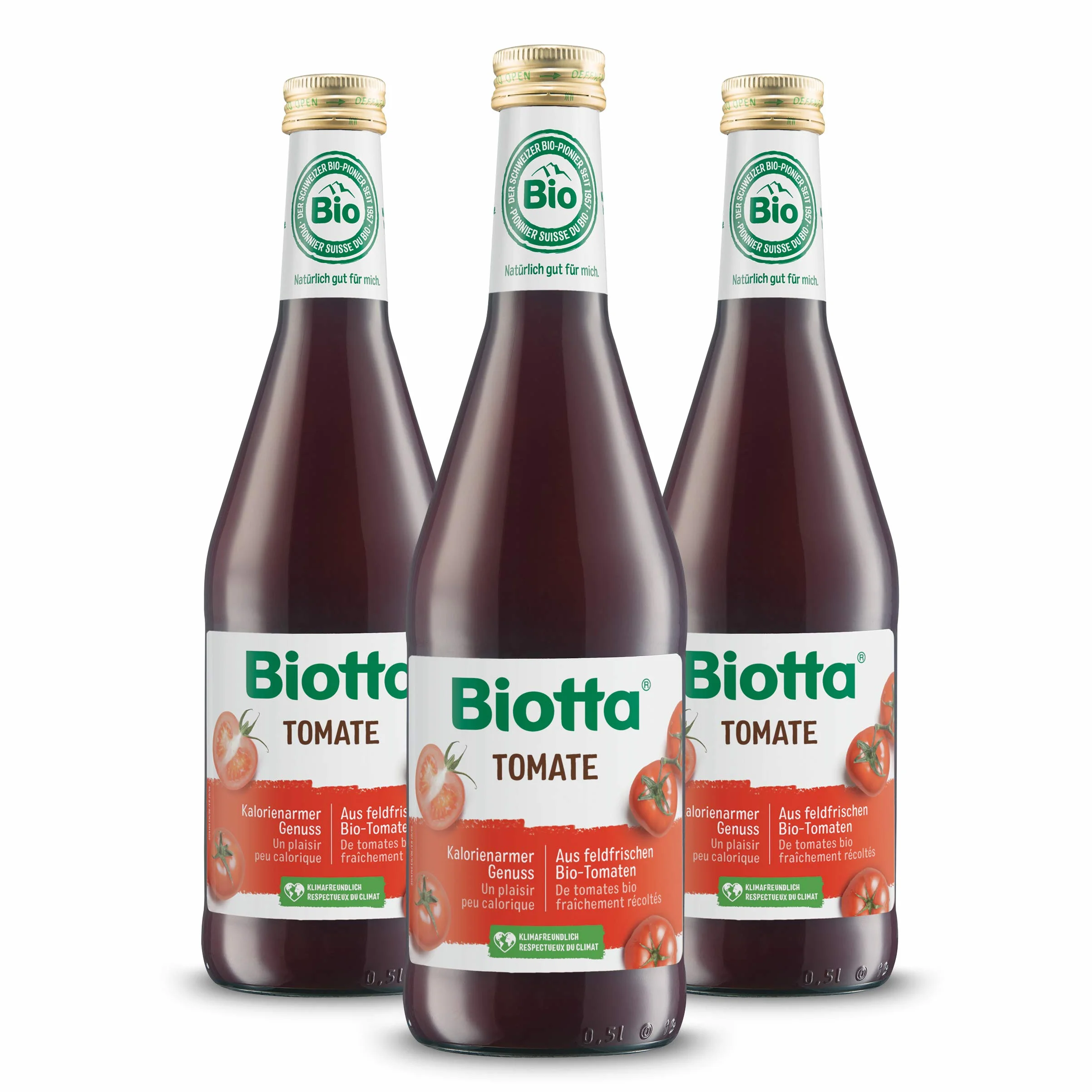 BIOTTA - Jus de Tomate assaisonné au jus de Citron, sel marin - Préparation à base de tomates 100% bio - Riche en vitamines A, C et en nutriments - Antioxydants - 500ml - Lot de 3