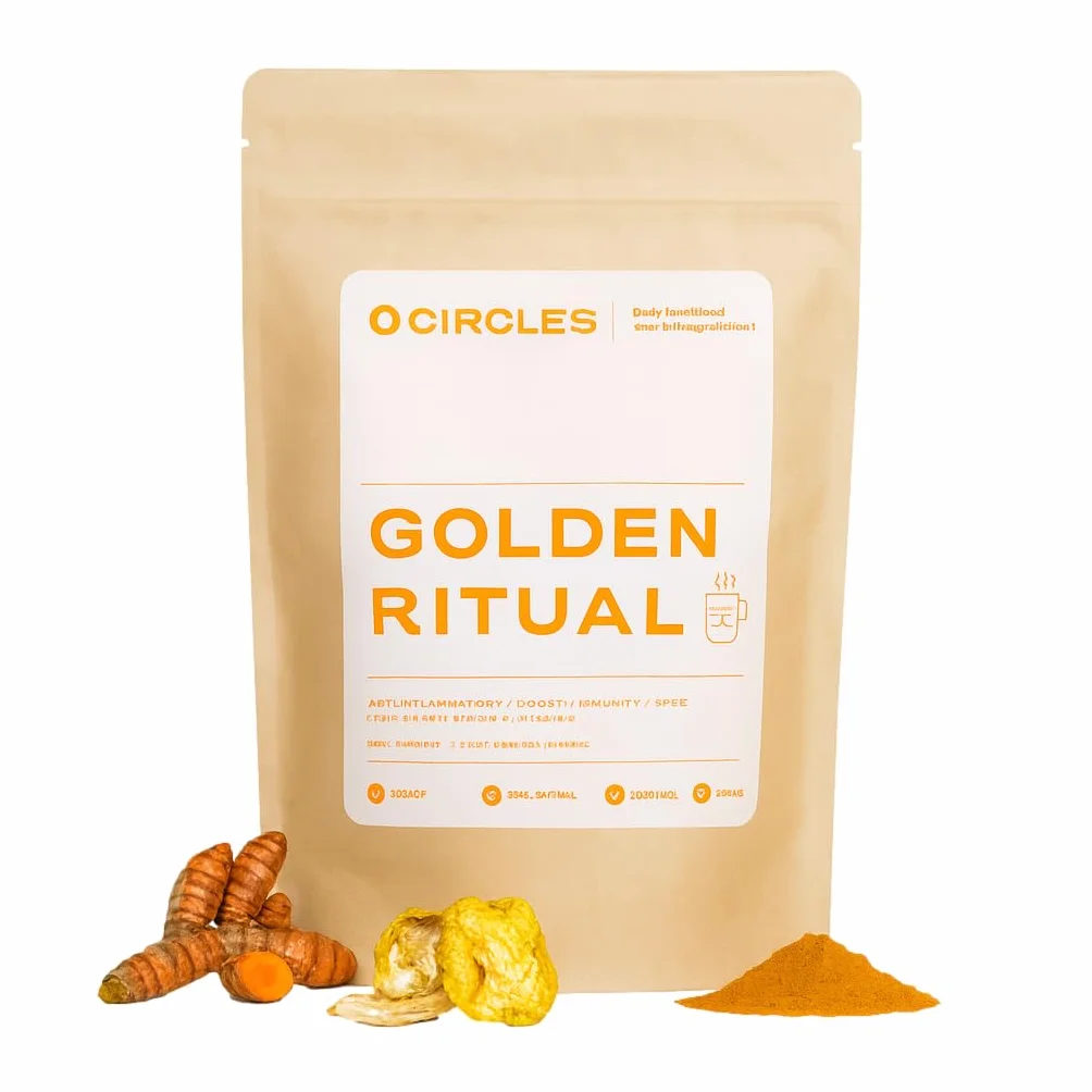 Golden Ritual – Curcuma, Gingembre, Maitake & Cannelle | Boisson adaptogène naturelle | Anti-inflammatoire, digestion, immunité | Golden Latte bien-être – 100 g (GOLDEN RITUAL)