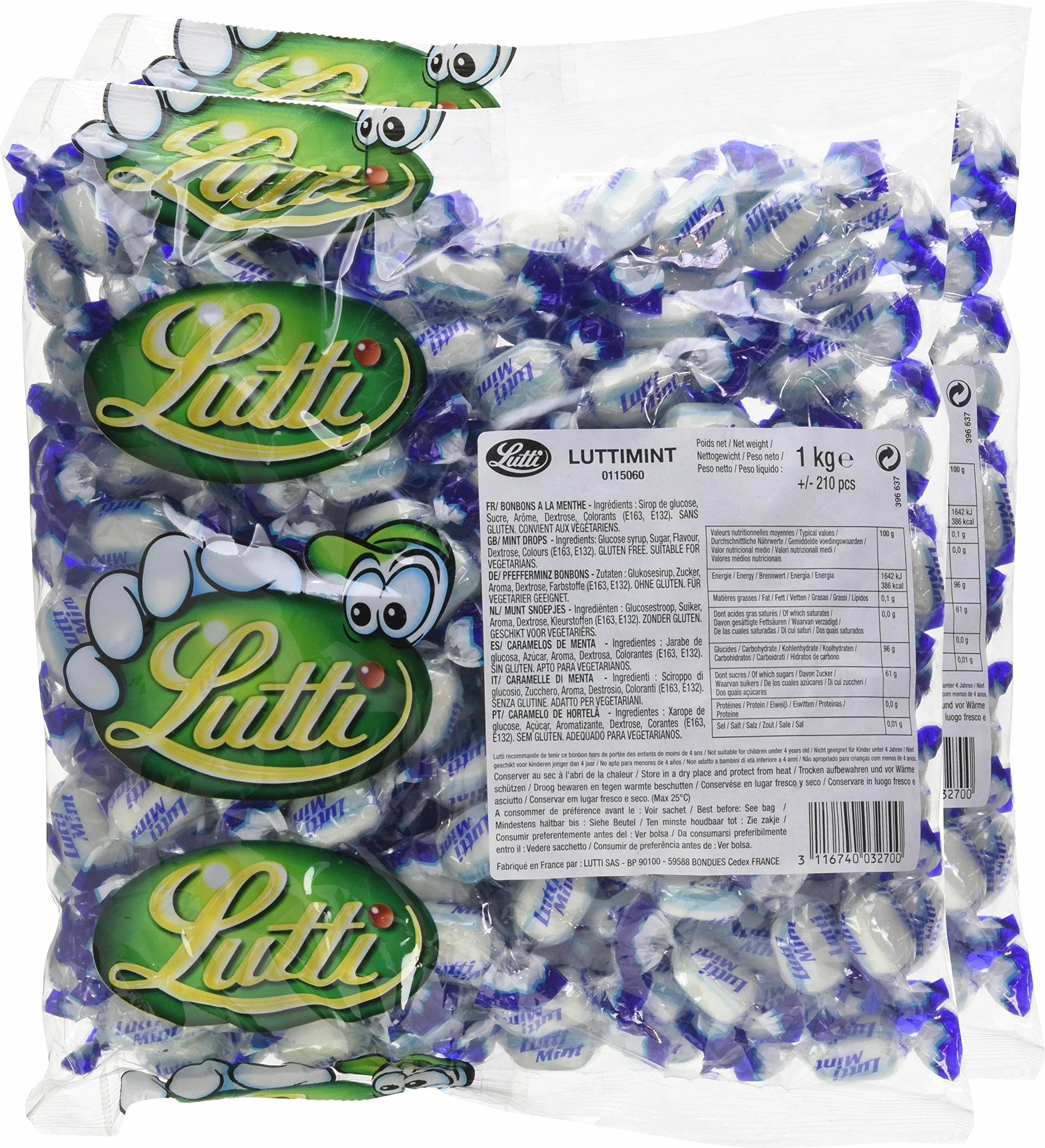 Lutti Luttmint menthe fraiche 1kg