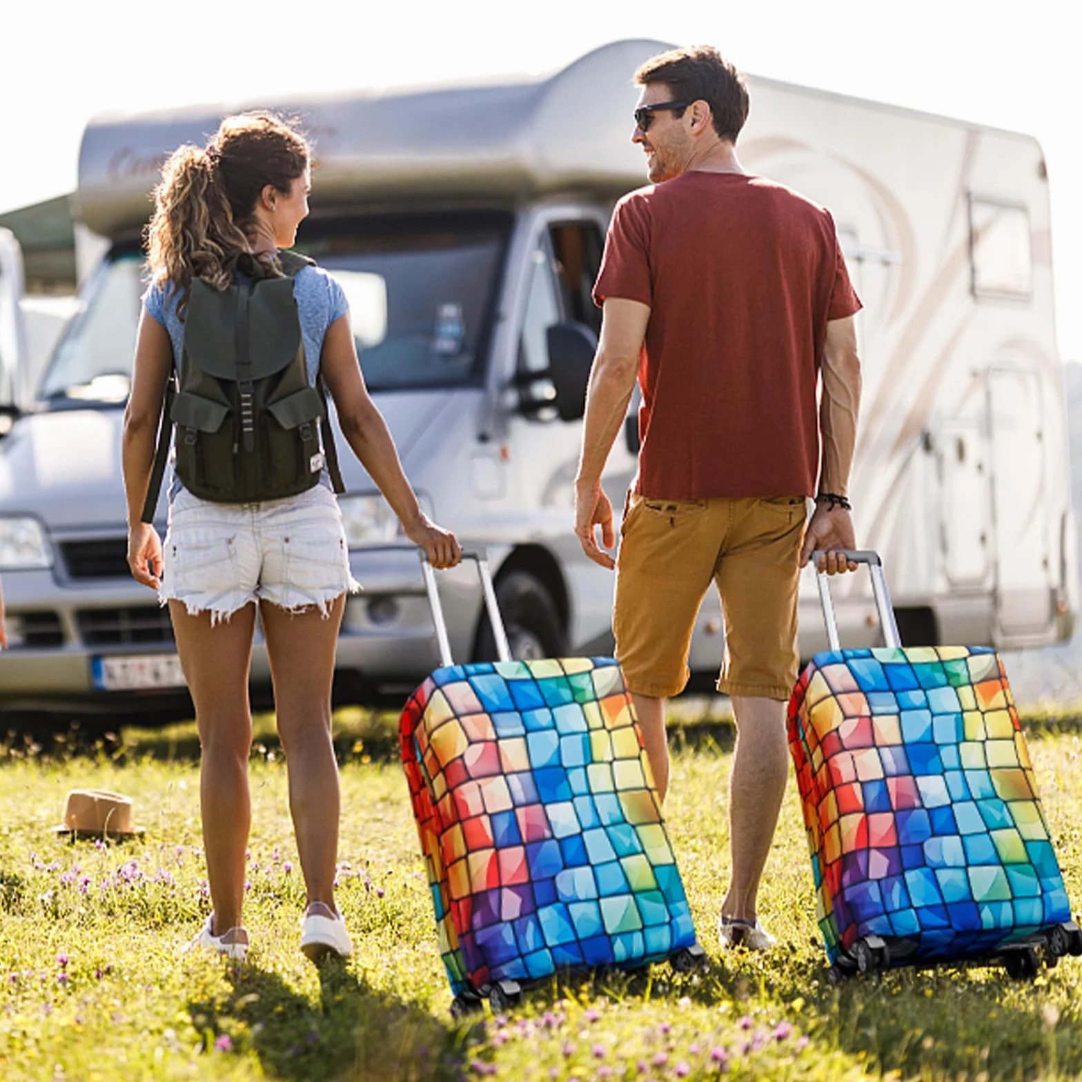 Housses de Valise Élastiques Compatibles 18-32 Pouces, Protection Lavable pour Valise
