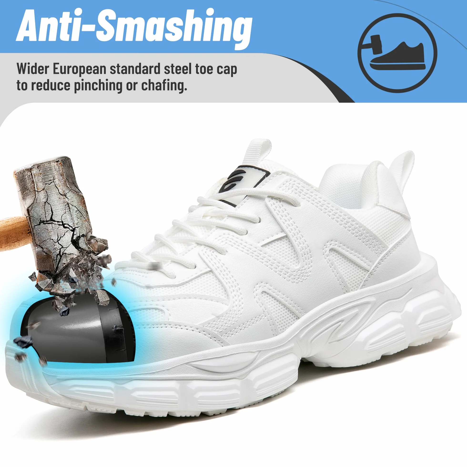 KOIFISH Chaussures de Sécurité Femme Antidérapante Embout Acier Respirante