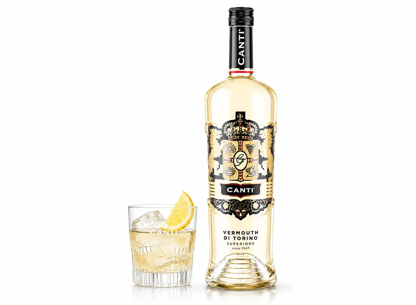 Canti - Vermouth Blanc Supérieur de Turin, Aperitif aux Notes Agrumées, Notes d'Épices, Fleurs et Absinthe Romaine, 1x1L 135