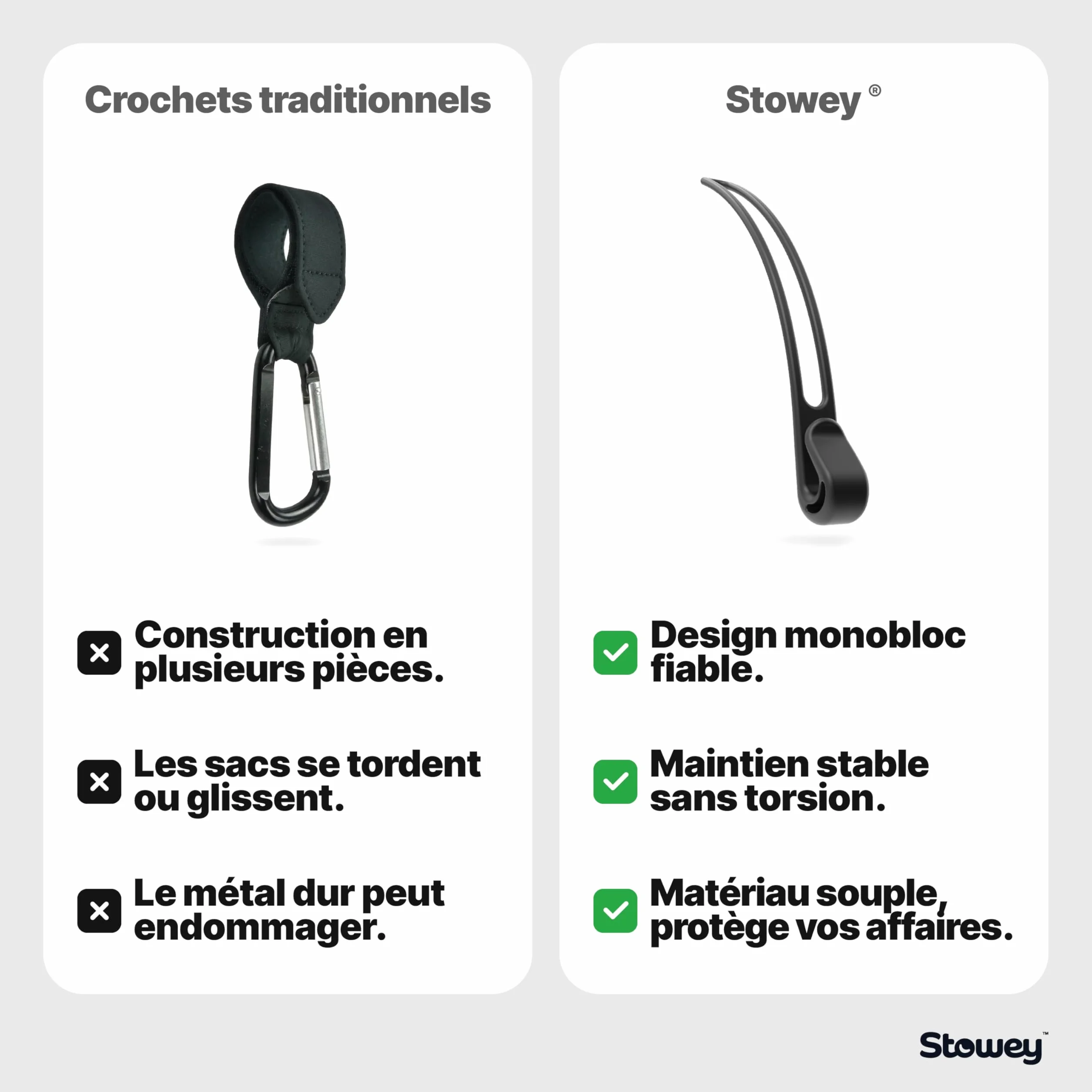 Crochet porte valise Luggage Hook 2 pcs sangle accroche valise sac 10 kg accessoire voyage avion noir