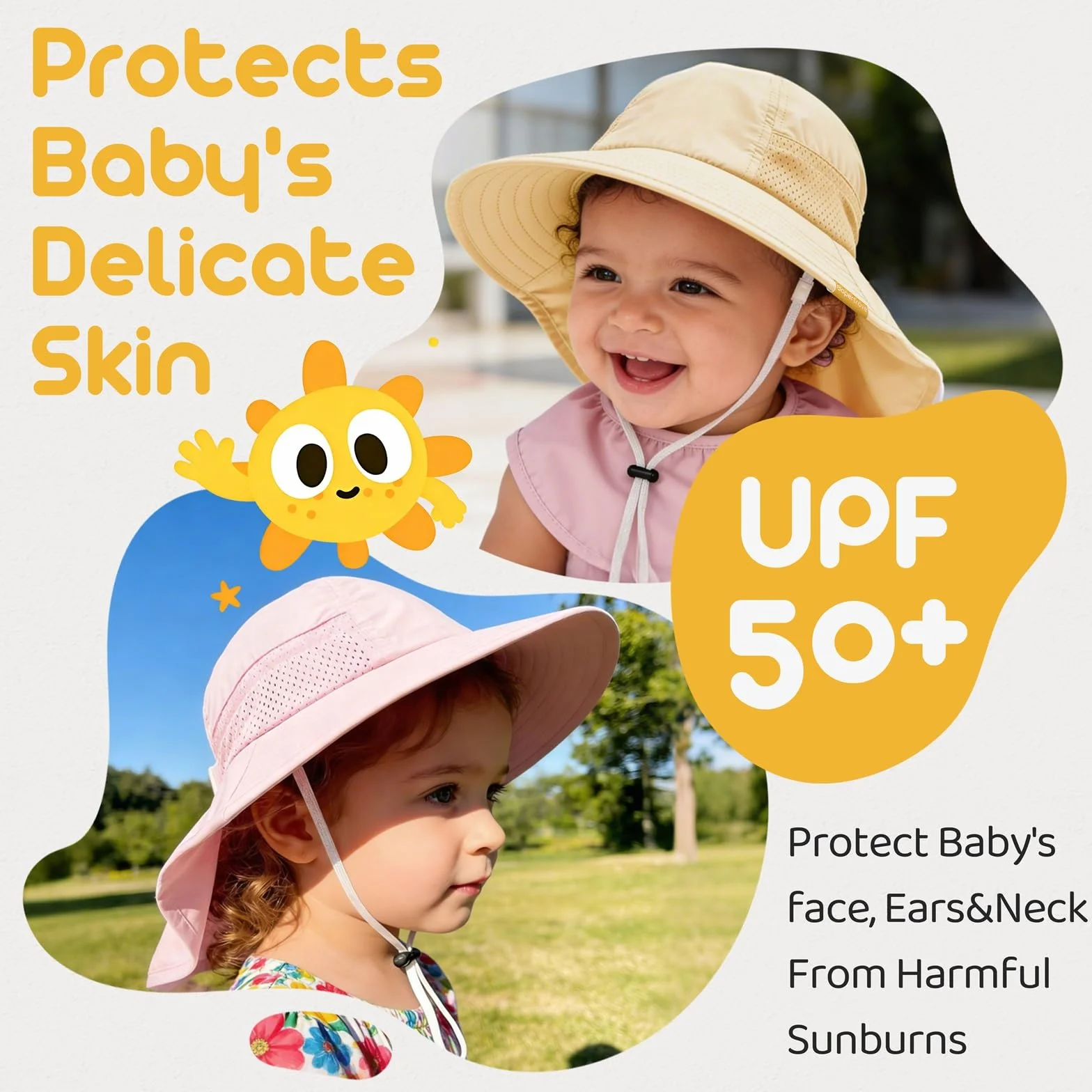 Chapeau Anti UV Bébé Fille Garçon Casquette Enfant Soleil Plage