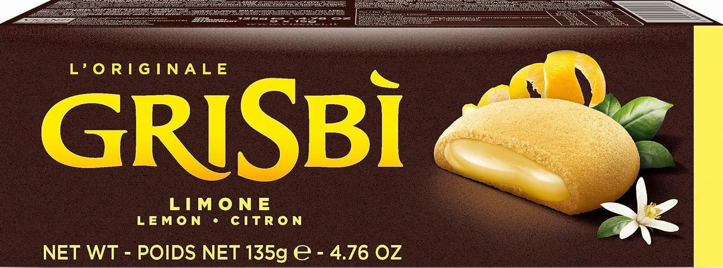 Italian Gourmet Bundle Grisbi Biscuits fourrés citron 3 x 135 g (405 g) – Gâteaux italiens cœur crème citronnée, snack gourmand pause café, dessert à partager, saveur fraîche + Italian Gourmet Polpa