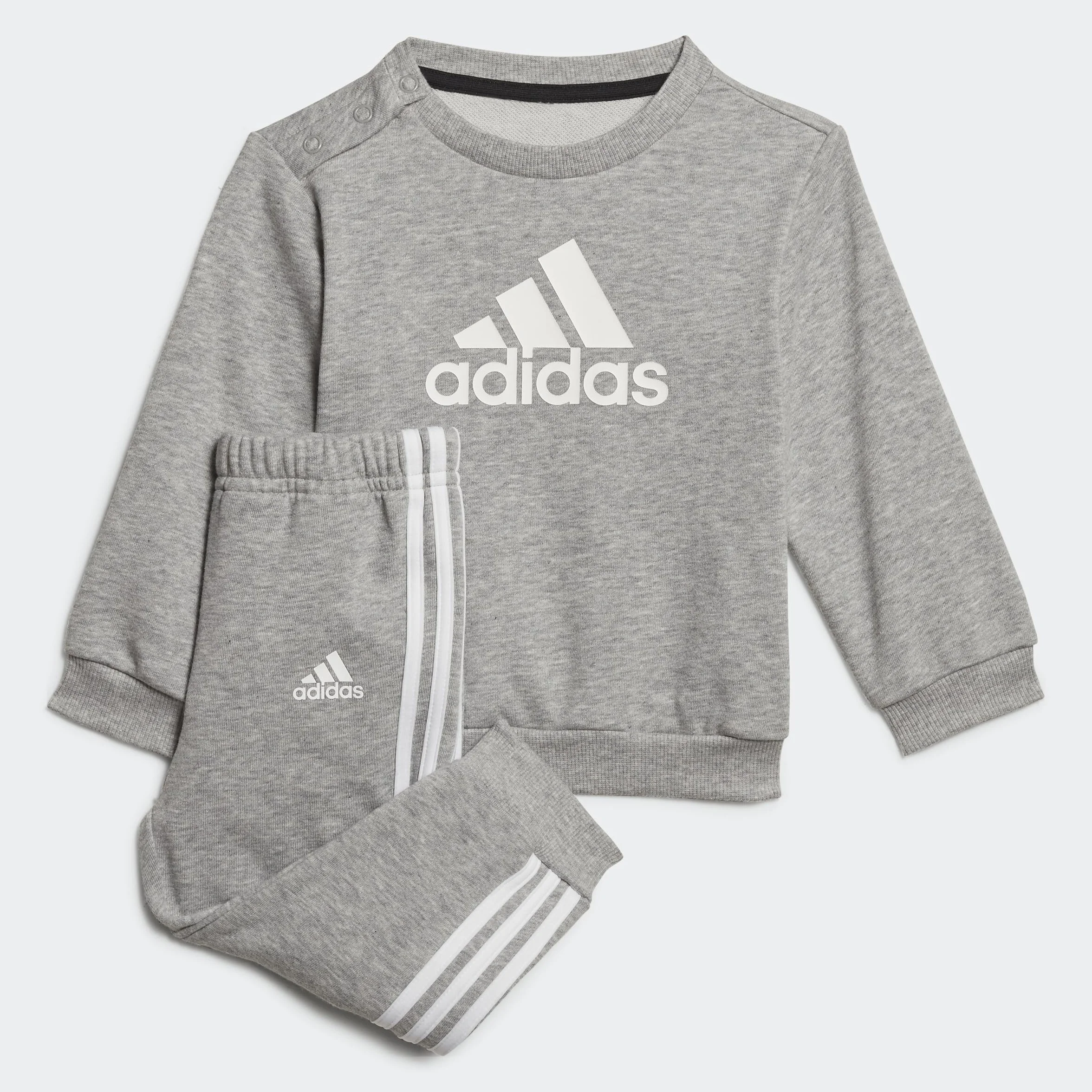 Adidas Badge Of Sport French Terry Jogger, survêtement bébé, gris moyen chiné/blanc, 18-24 mois