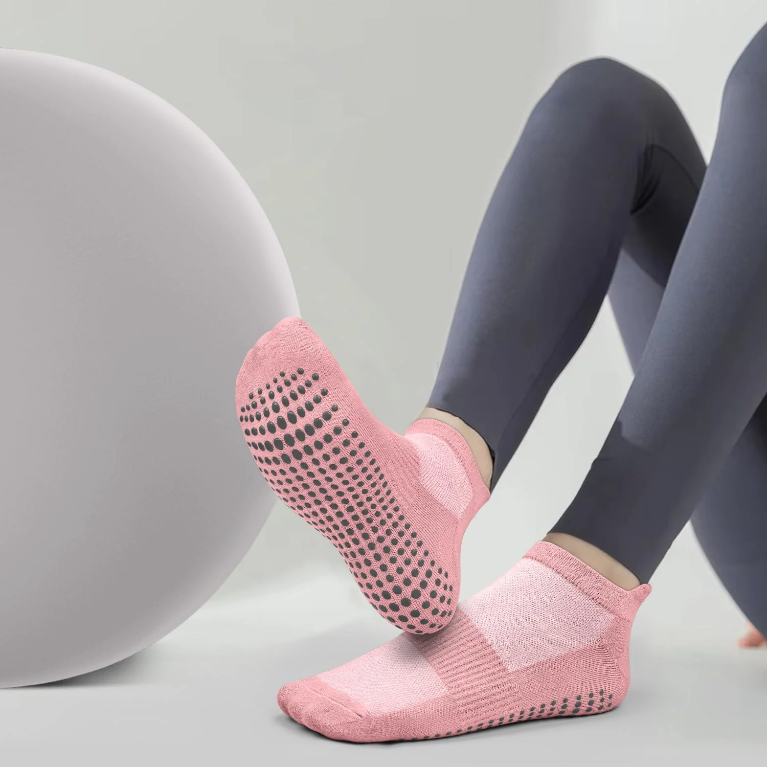 Chaussettes Pilates Femme 36-41 Anti-Dérapantes Semelle Grippée Yoga Barre Ballet Danse