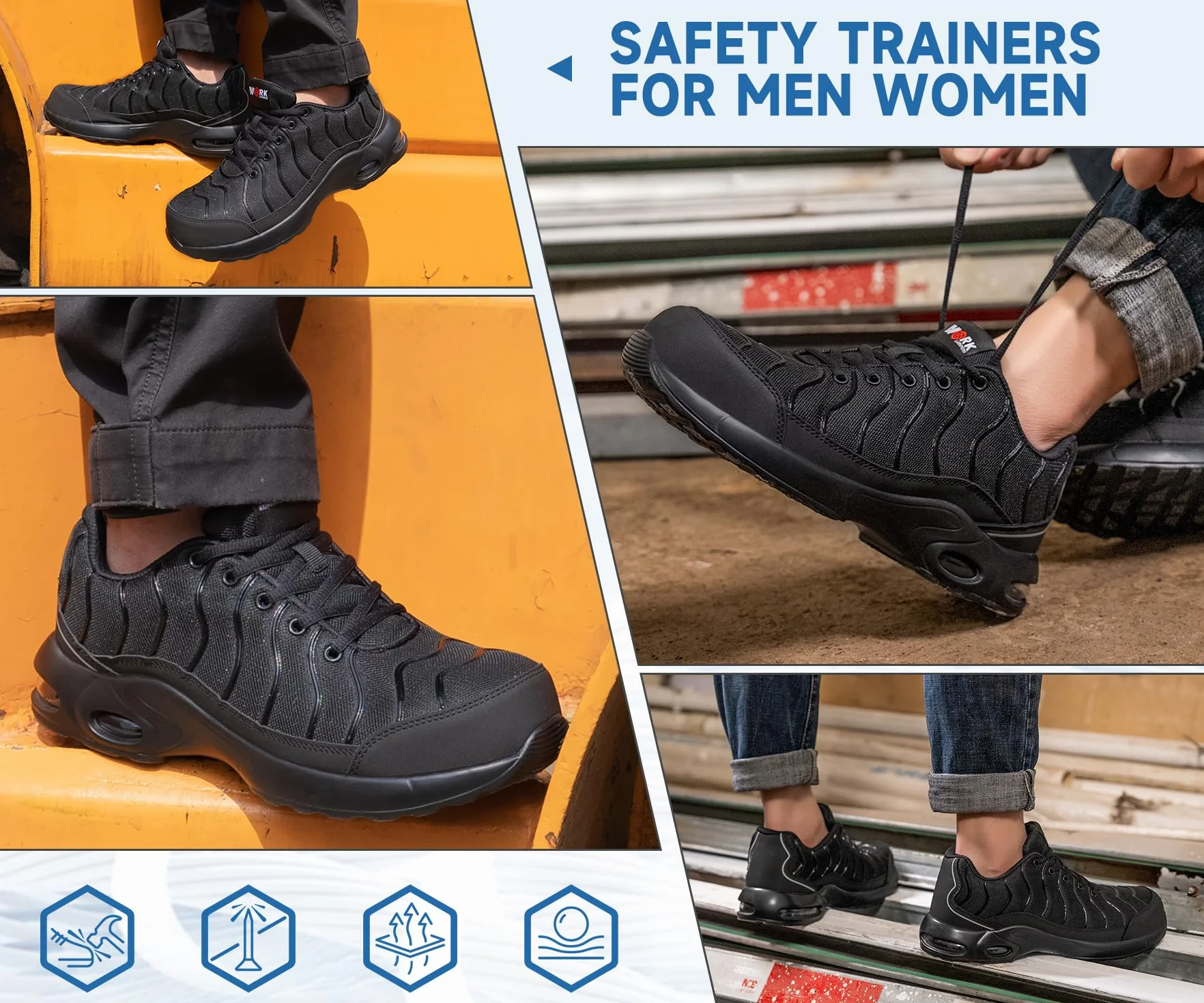 LARNMERN Chaussures de Sécurité Hommes Femmes Basket Anti-Perforation Embout en Acier Taile 35-51EU